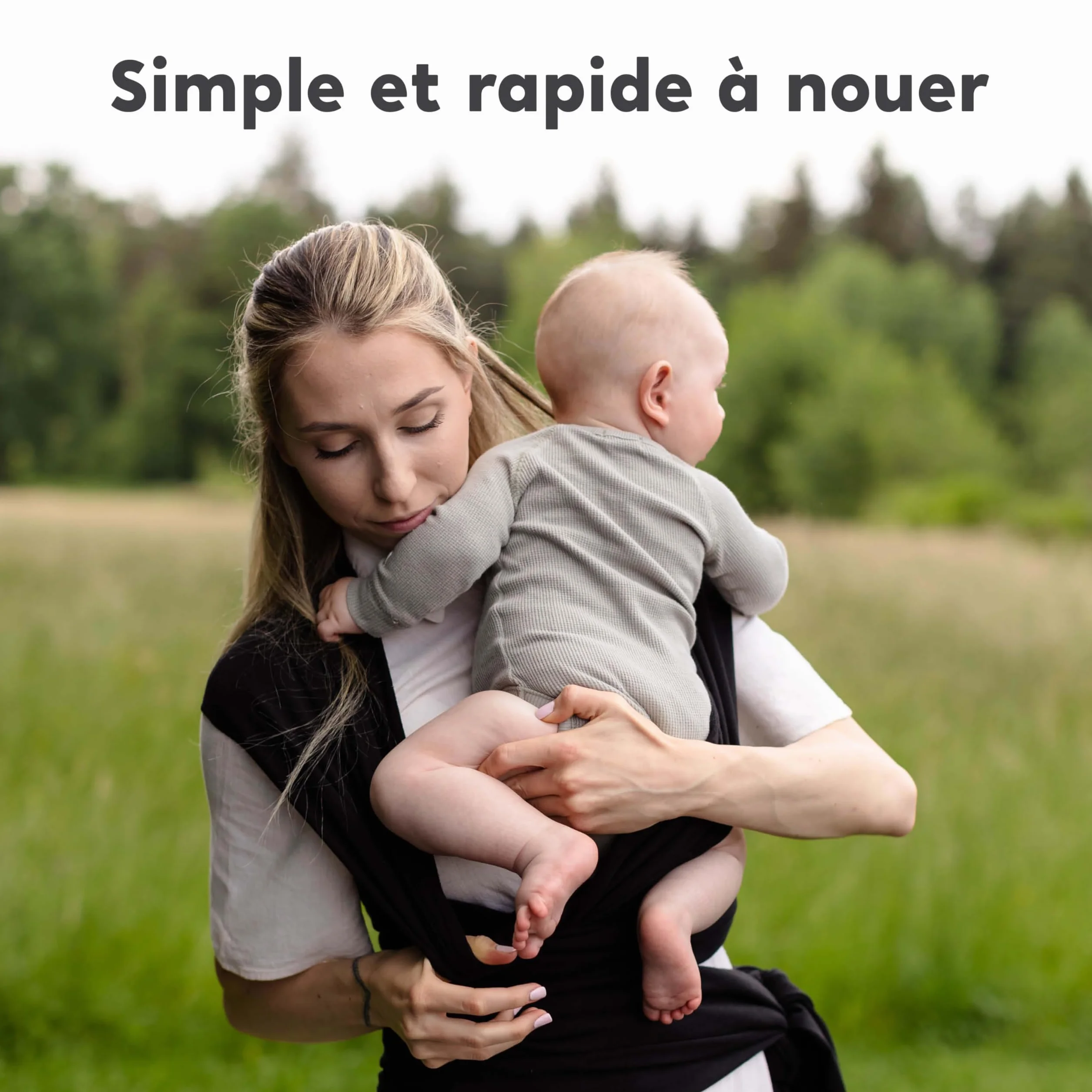 CuddleBug Écharpe de Portage Facile à Enfiler Porte Bébé Naissance Multifonctionnel 16 Kg Noir