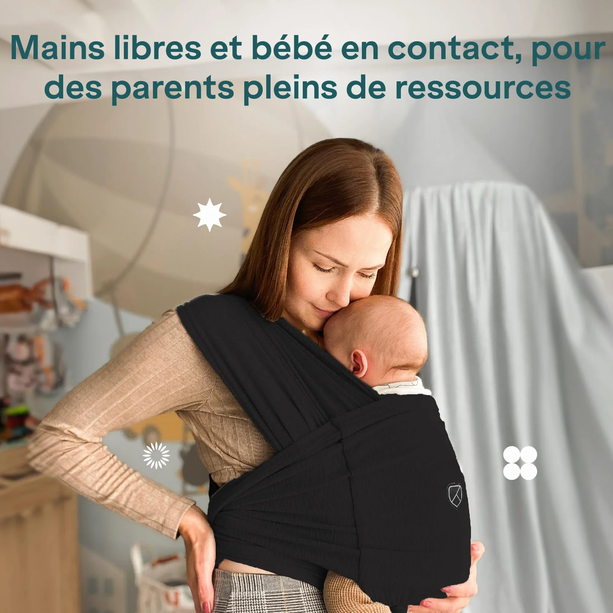 KBC® Koala Babycare Porte-bébé multifonctionnel Noir 9 kg Design Enregistré