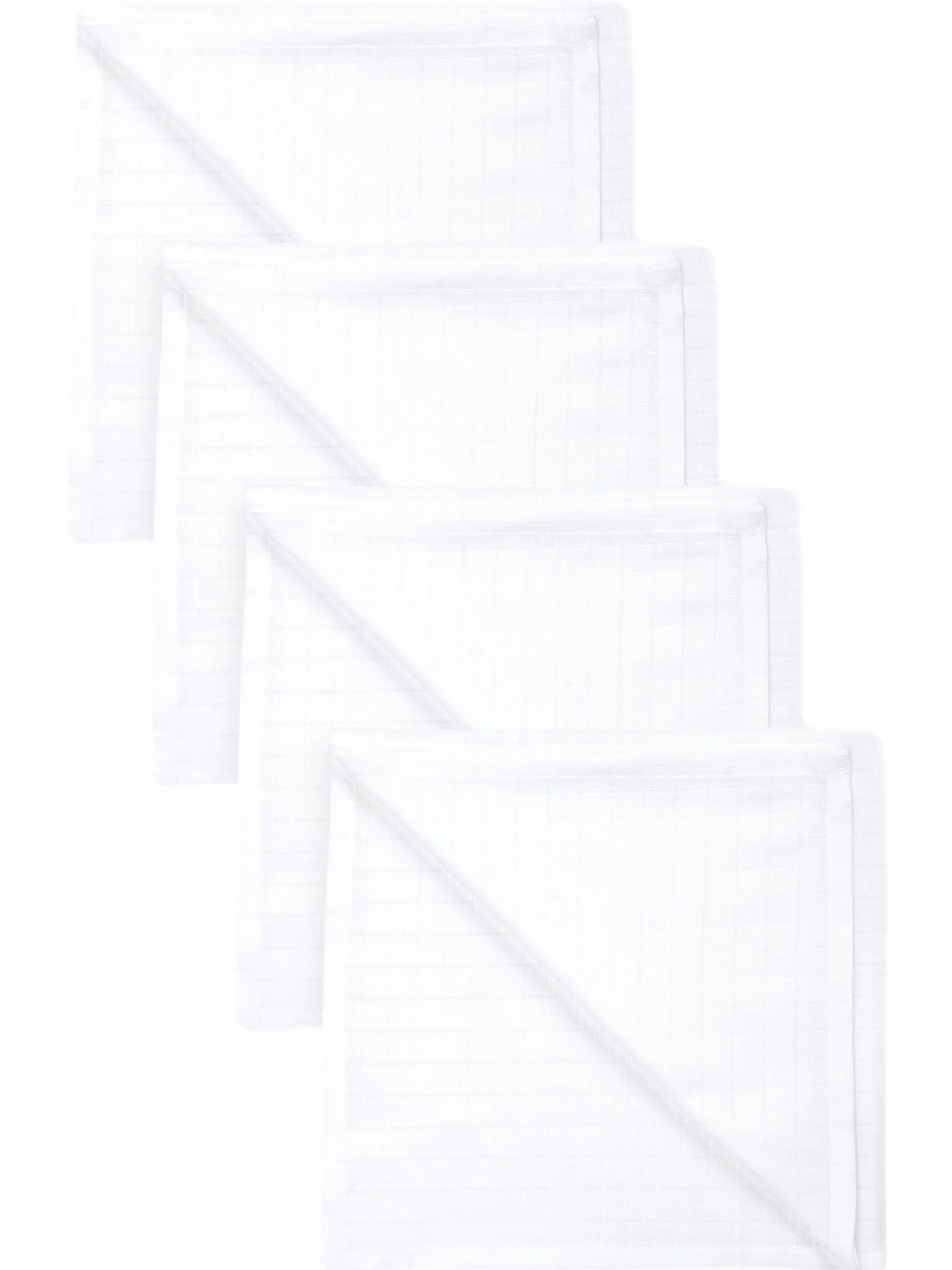 NEXT Bébé Lingettes en Mousseline 100% Coton, Lot de 4 Blanc