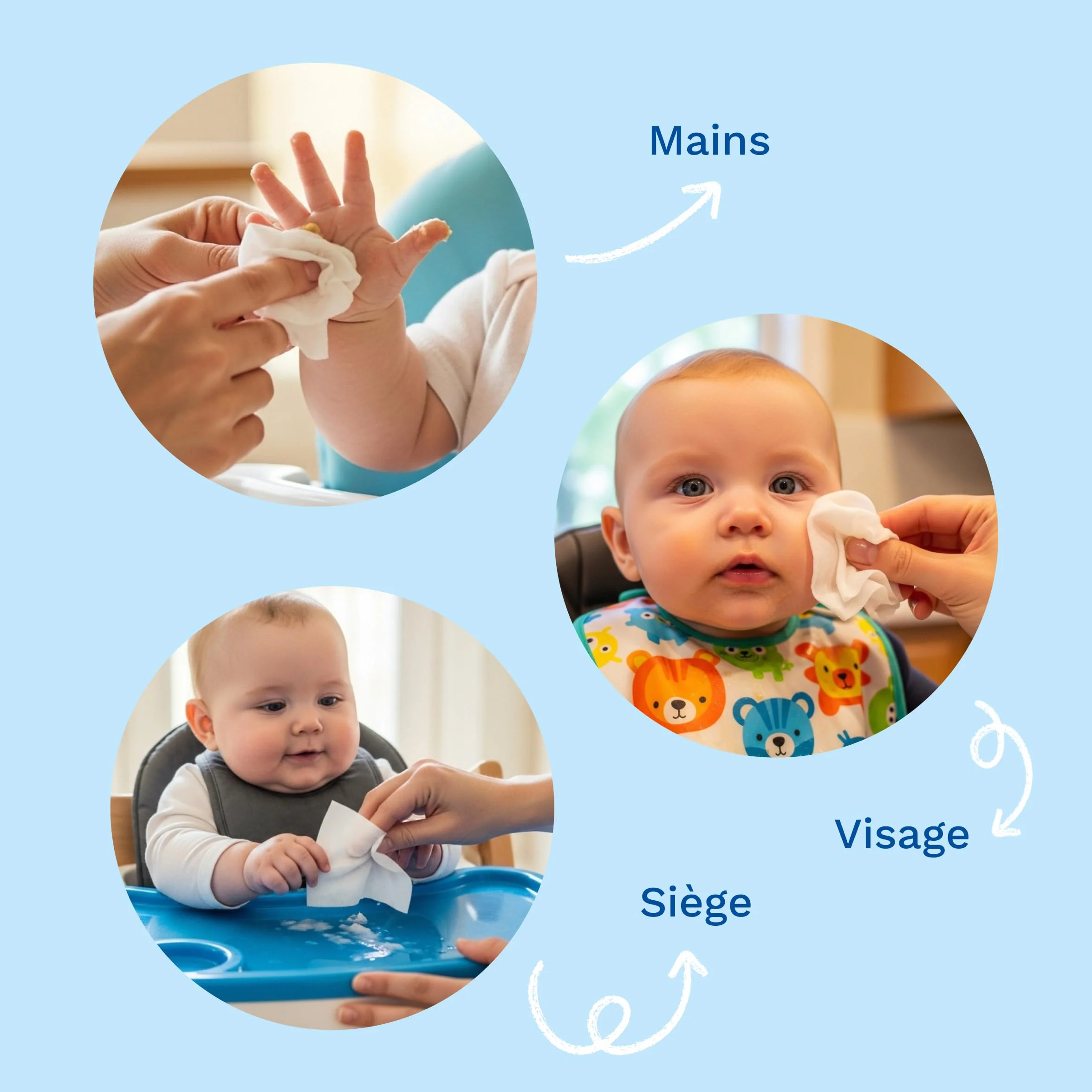 Mustela Lingettes Nettoyantes à l'Eau Compostables Bébé Visage Mains Siège 99% Ingrédients Naturelles Sans Parfum