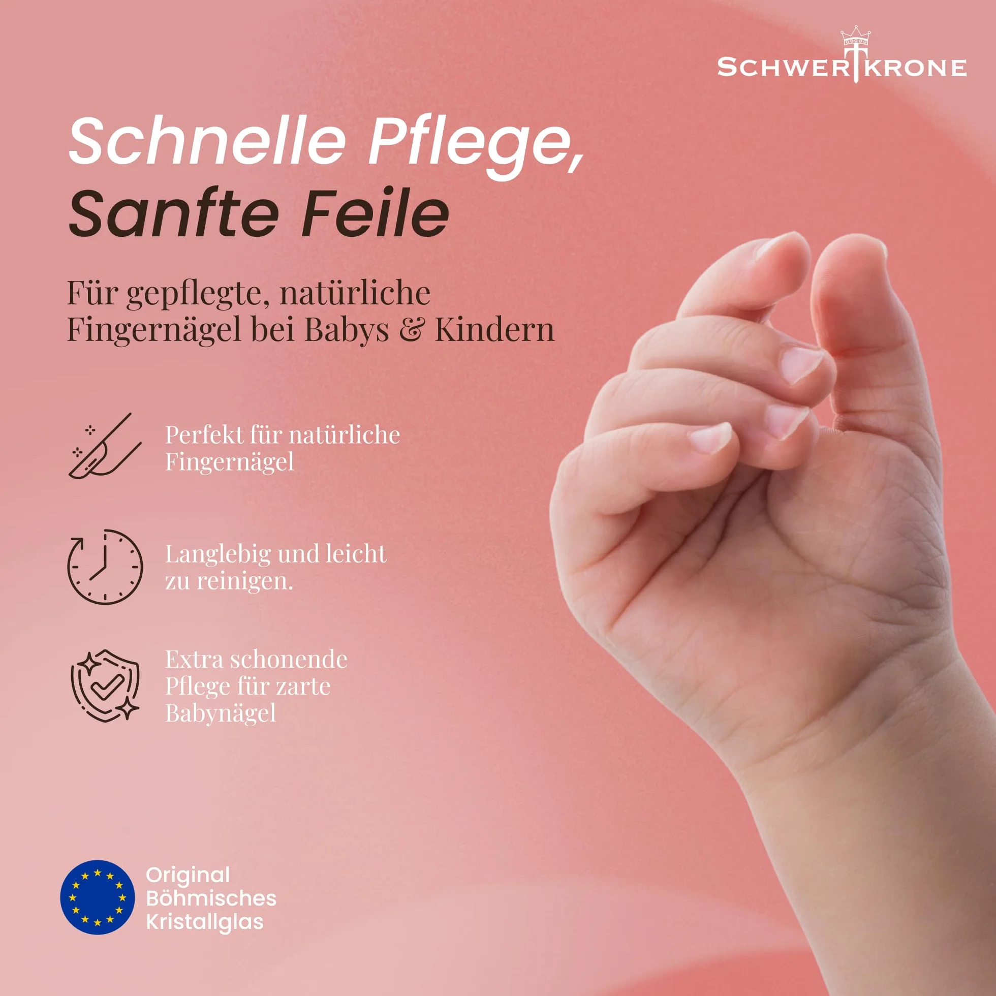 Lime à ongles pour enfant en cristal de Bohême délicate lime en verre pour bébés et jeunes enfants à grain fin des deux côtés Motif ourson en gel 3D hygiénique Made in EU