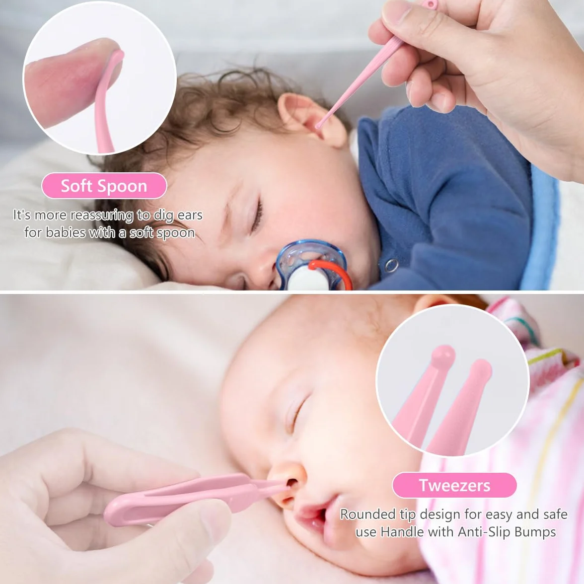 Vicloon Kit Soins des Ongles Bébé 5pcs Coupe-Ongles Ciseaux Lime Pince