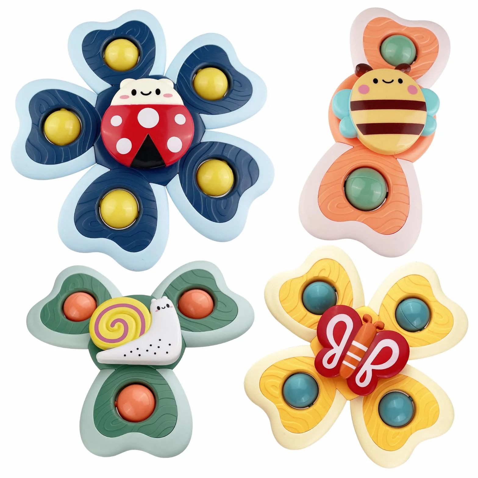 Jouets à ventouse pour enfants, jouets de bain sensoriels, lot de 4, à partir de 1 an