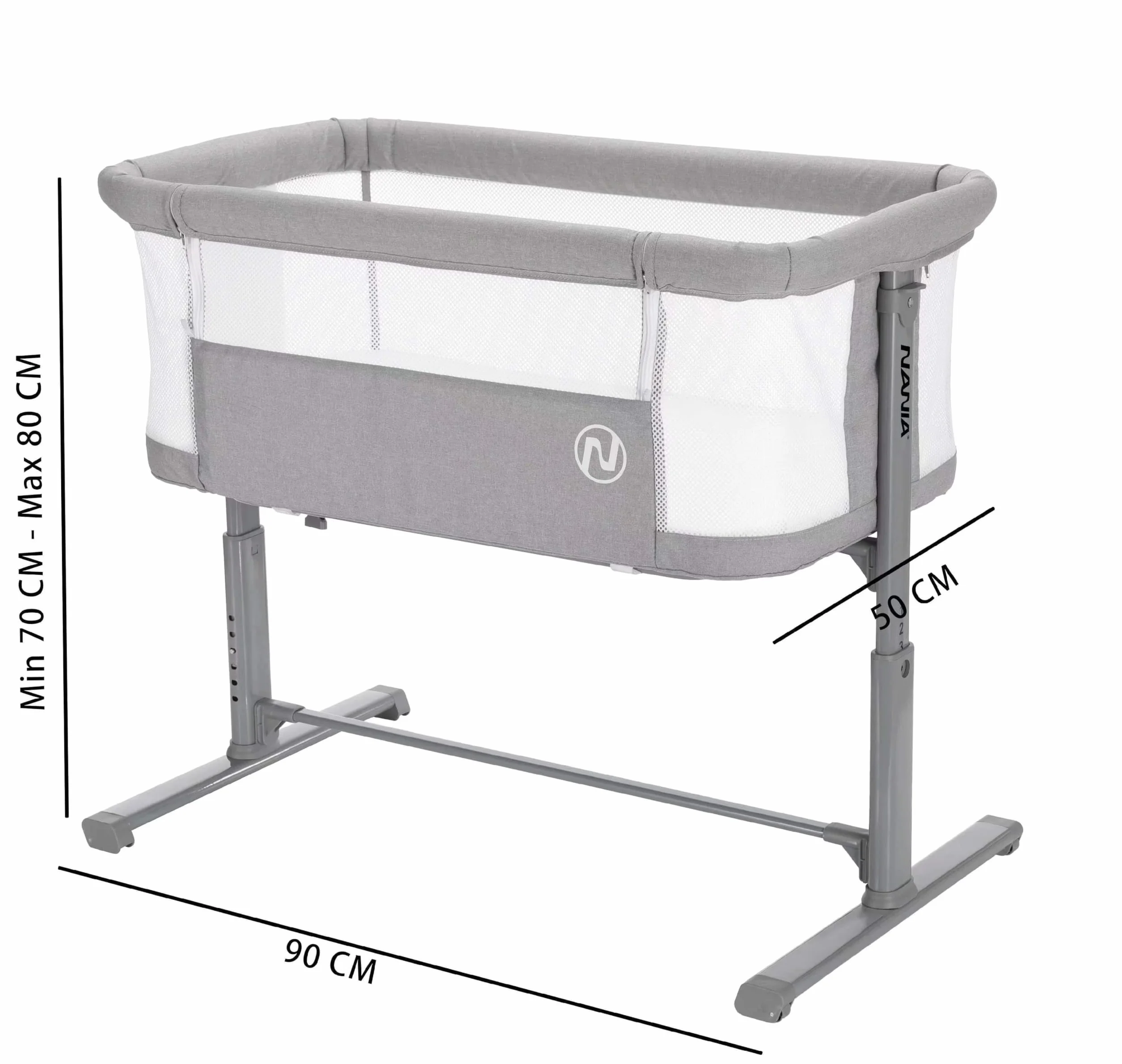 Nania DODI Lit bébé cododo avec matelas, de la naissance à 9kg, réglable en hauteur, ultra léger 6.5 kg