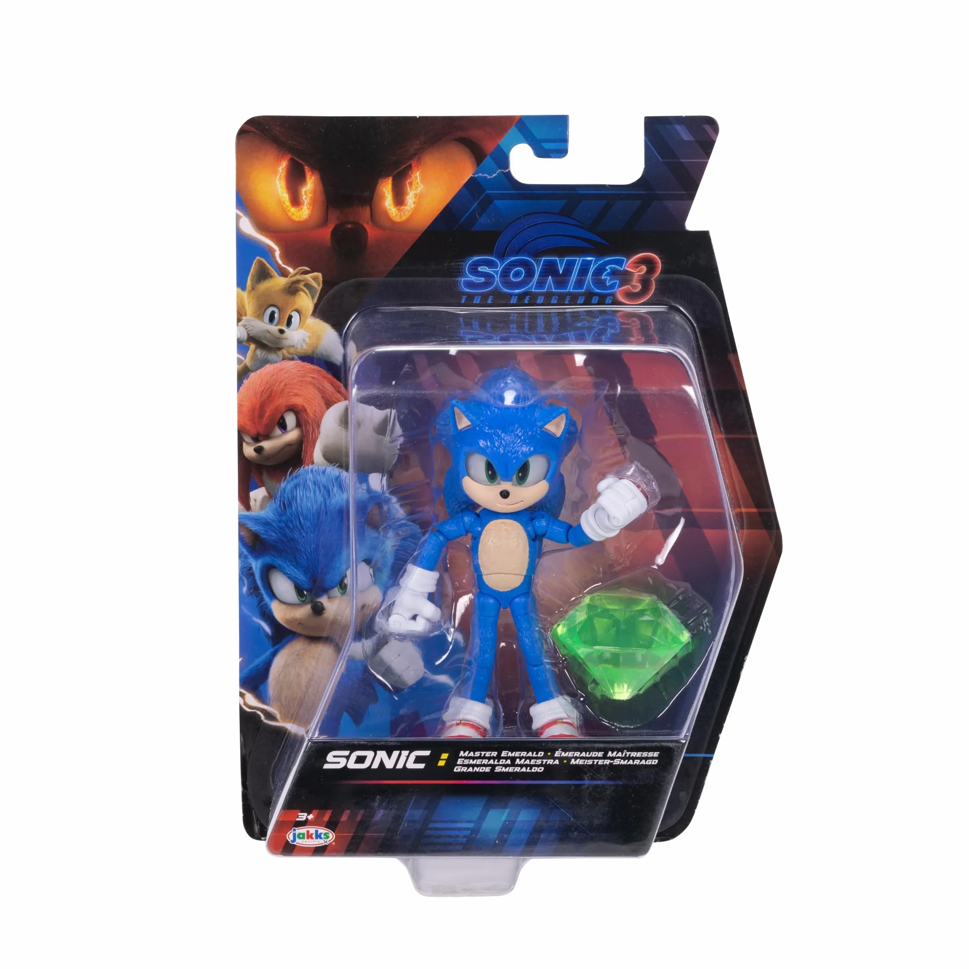 Sonic 3 Le Film Figurine Articulée Sonic avec Émeraude 12,7 cm 20 Articulations Jouet Collection Jeux Vidéo