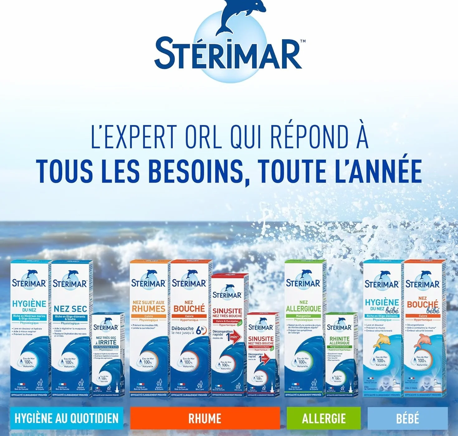 STÉRIMAR Spray Nasal Prévention Rhumes Eau de Mer Cuivre 100 ml
