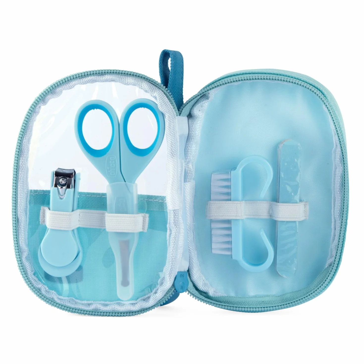 Chicco Set Manucure Bébé Garçon Ciseaux Lime Coupe-Ongles Brosse Bleu 0 mois+