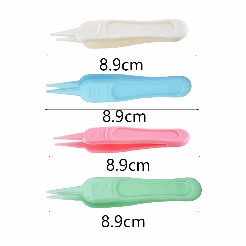 Pinces à Épiler 4 Pcs Plastique Tête Ronde Nettoyage Nasal