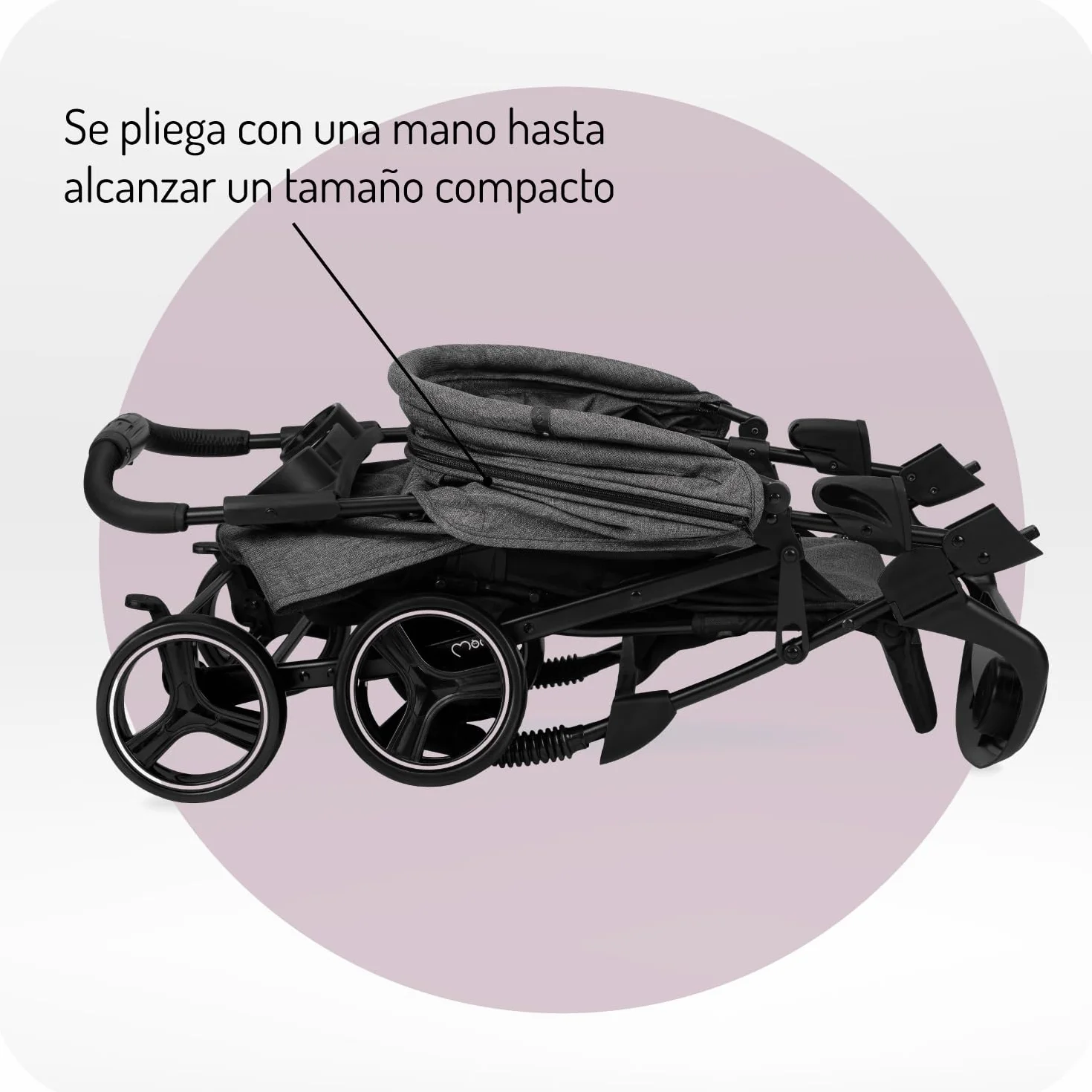 Poussette MoMi ISLA 6 mois 15 kg harnais 5 points panier couvre-pieds porte-gobelet plateau goûter sac couches