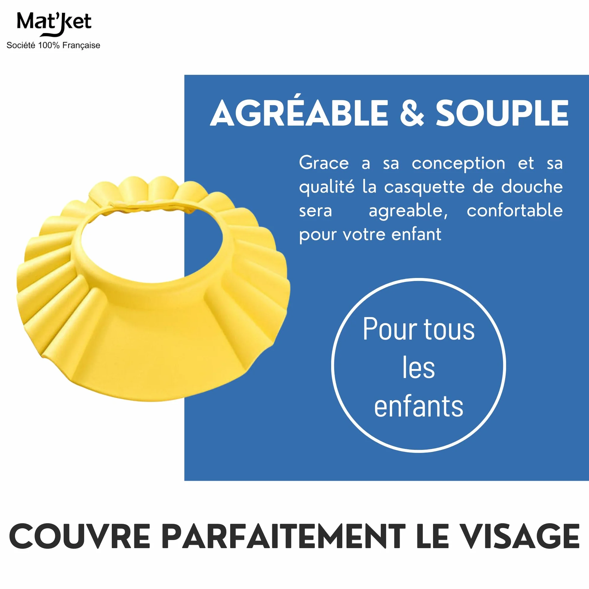 Casquette de Bain Enfant Bébé Visière Chapeau Shampoing Douche