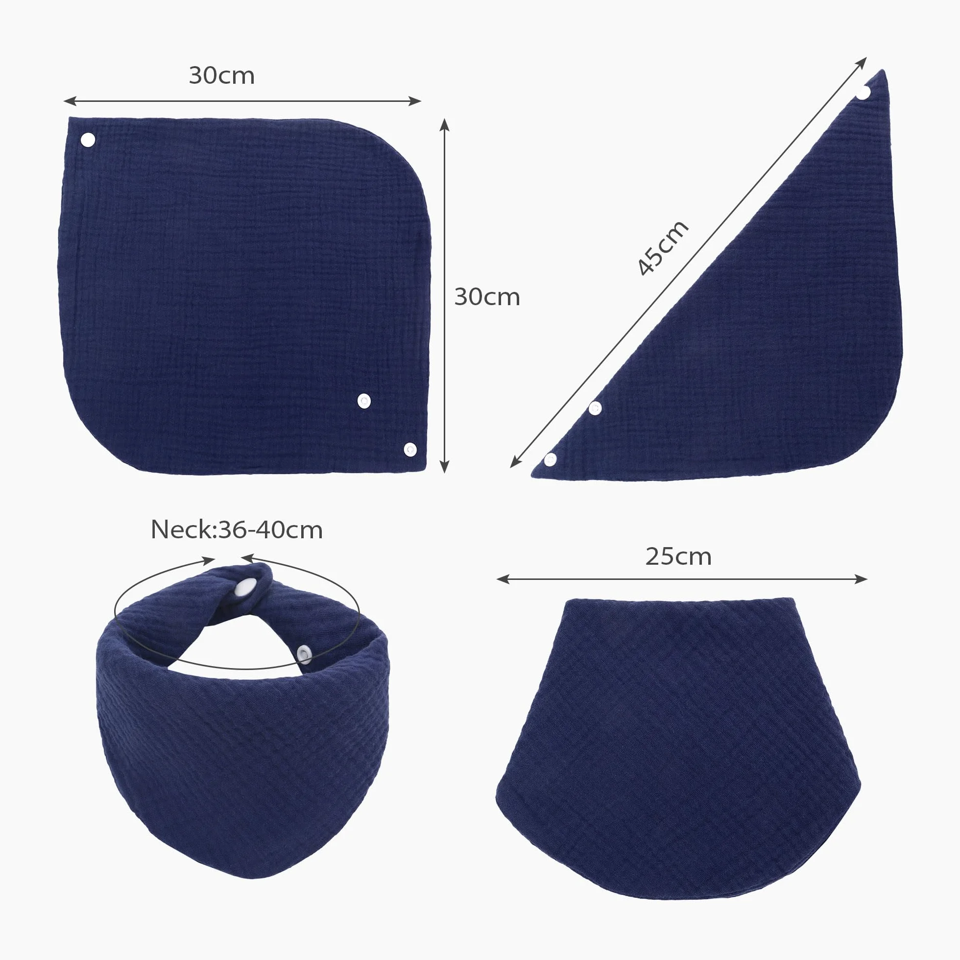Miracle Baby Bavoirs Bandana Bébé Mousseline 4 Pièces 0-36 Mois