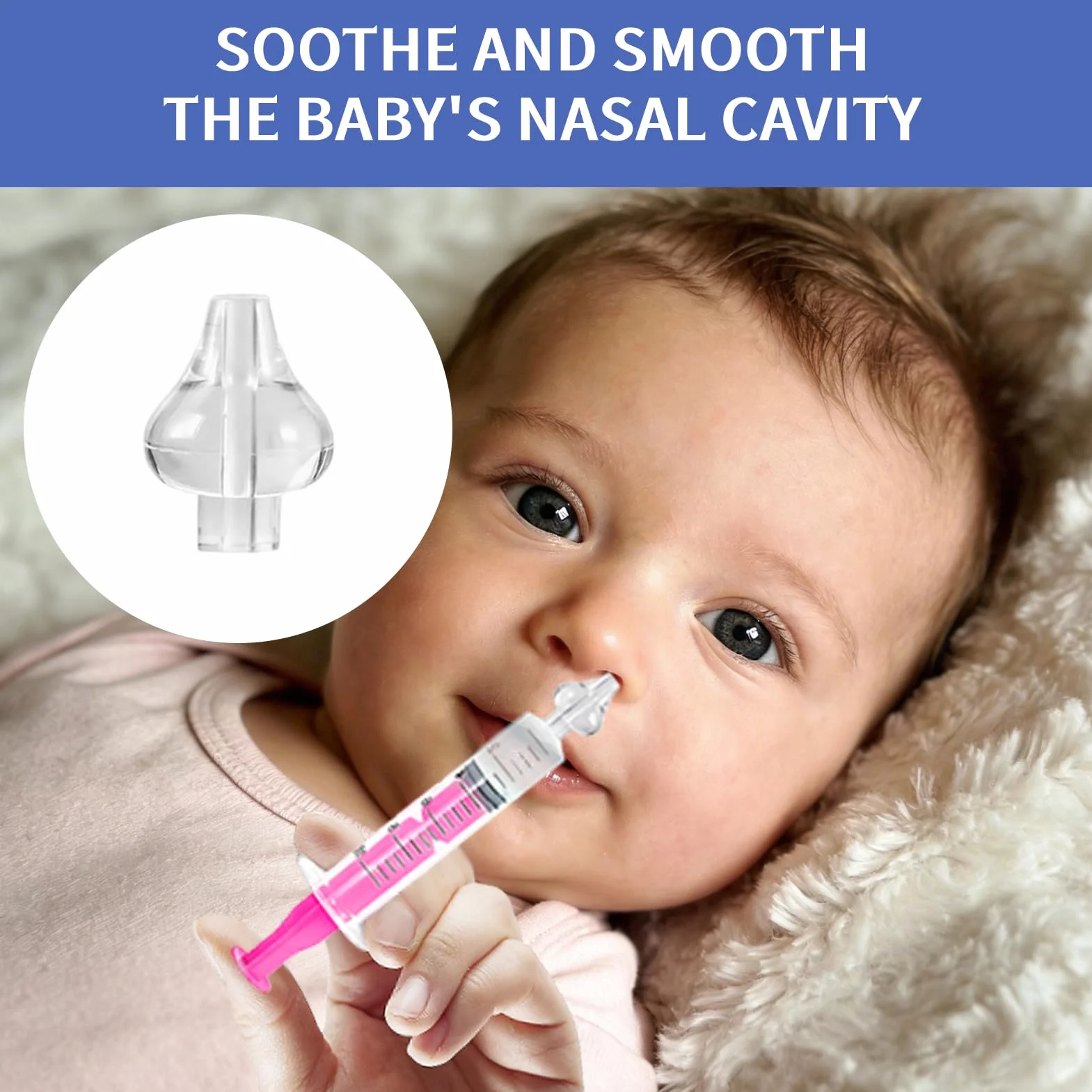 Embout Seringue Nasale Bébé 12 Pièces Silicone Souple avec Brosse