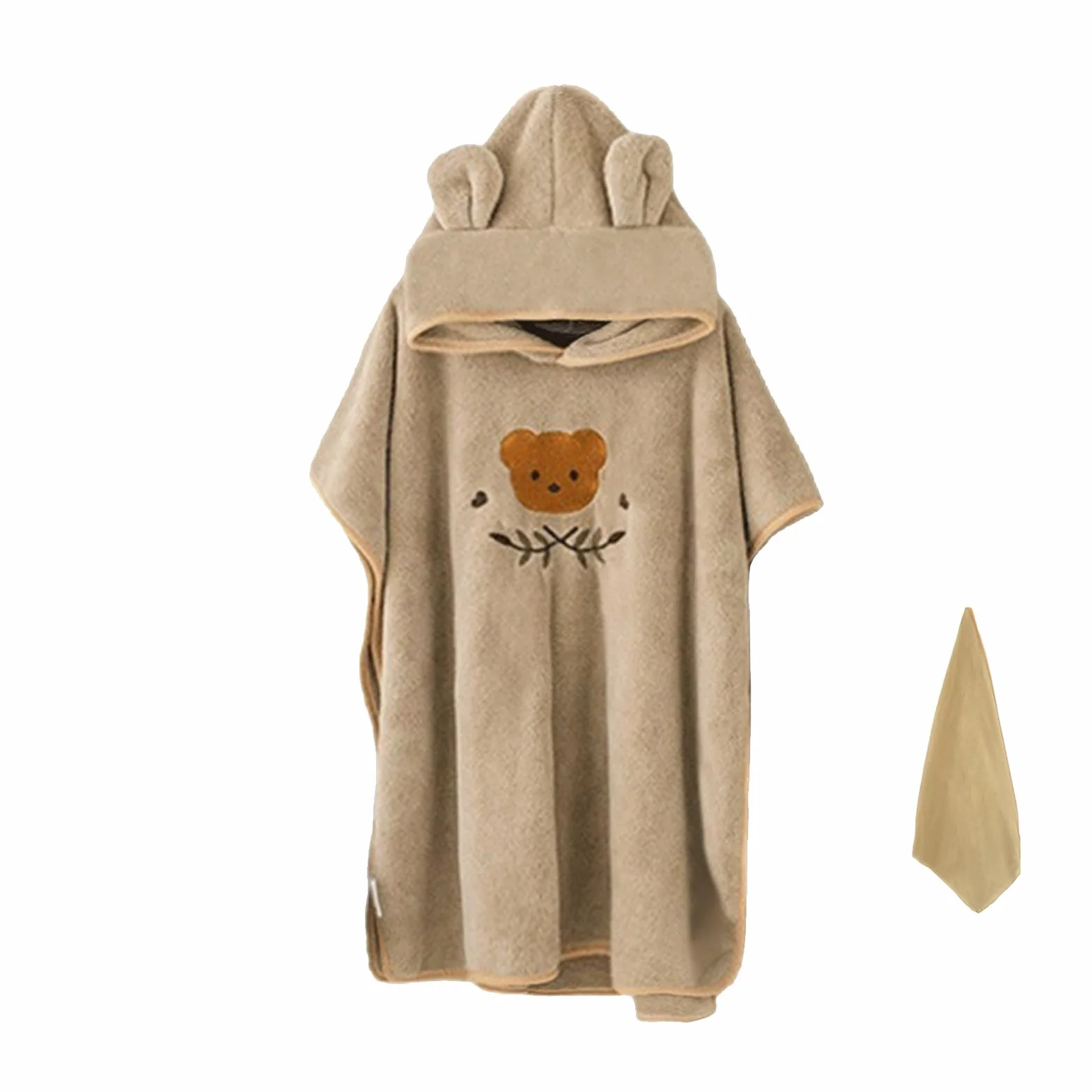 Serviette de Bain avec Capuche Bébé Poncho Super Absorbante 0-3 Ans