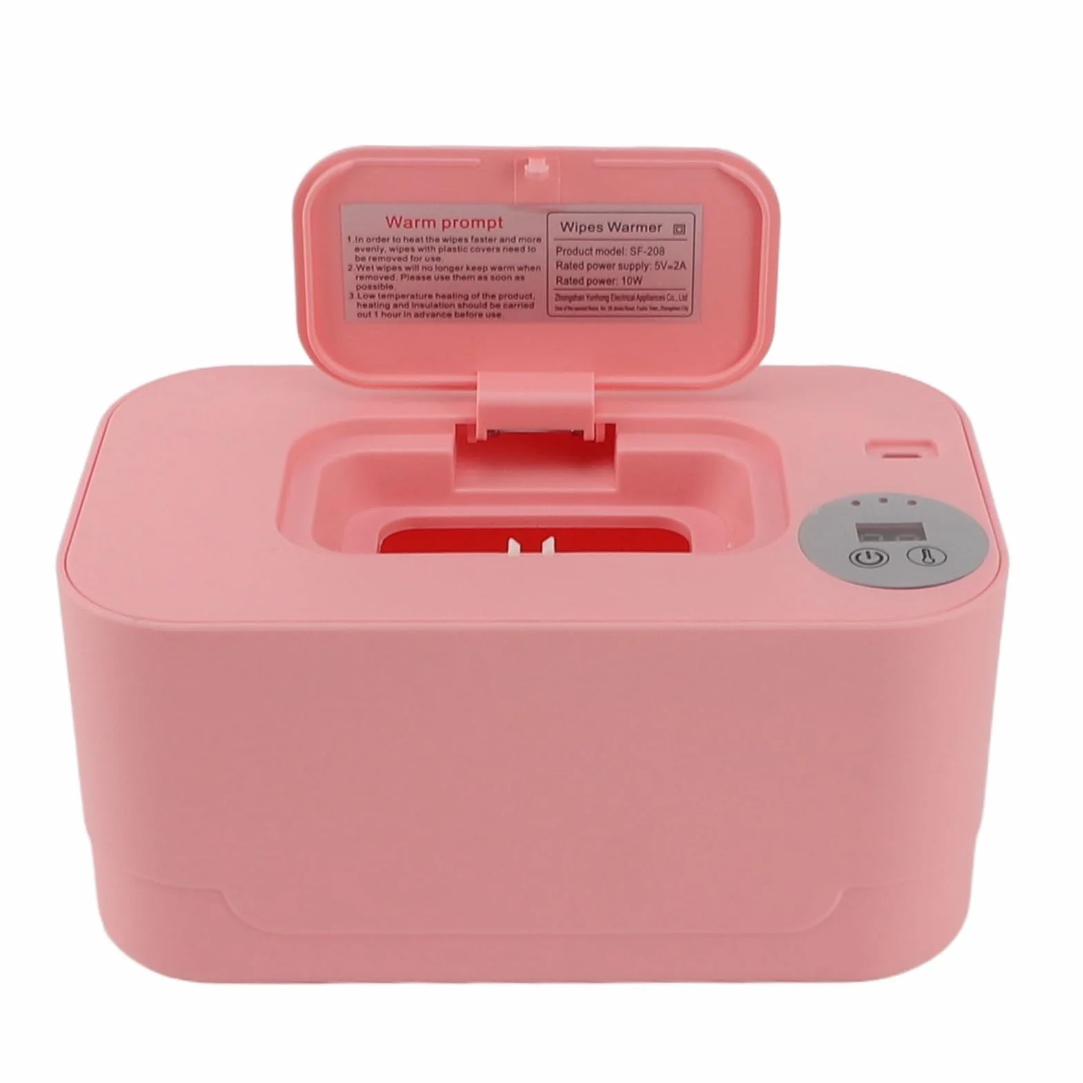 Chauffe-lingettes Portable pour bébé avec Contrôle Intelligent de la Température, Technologie à Faible Température, Distributeur de Porte-lingettes (PINK)
