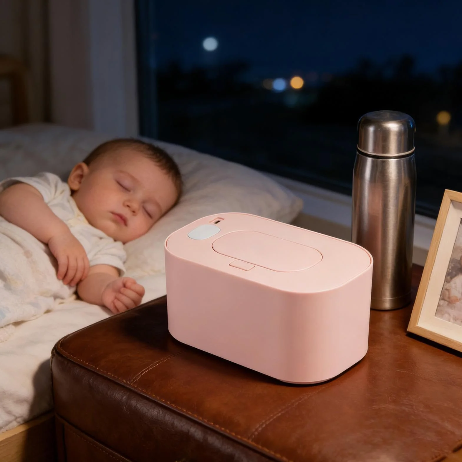 Chauffe-lingettes pour bébé 270 g portable chaleur douce tissus humides soins