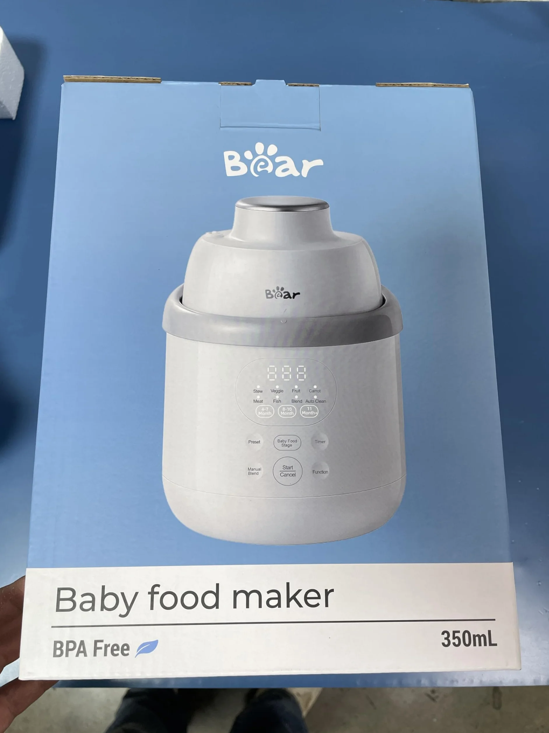 Bear NutriEase AllStage Robot Cuiseur Bébé Multifonctions 10 en 1 Acier Inoxydable, Cuiseur Vapeur Mixeur OneStep, Sans BPA