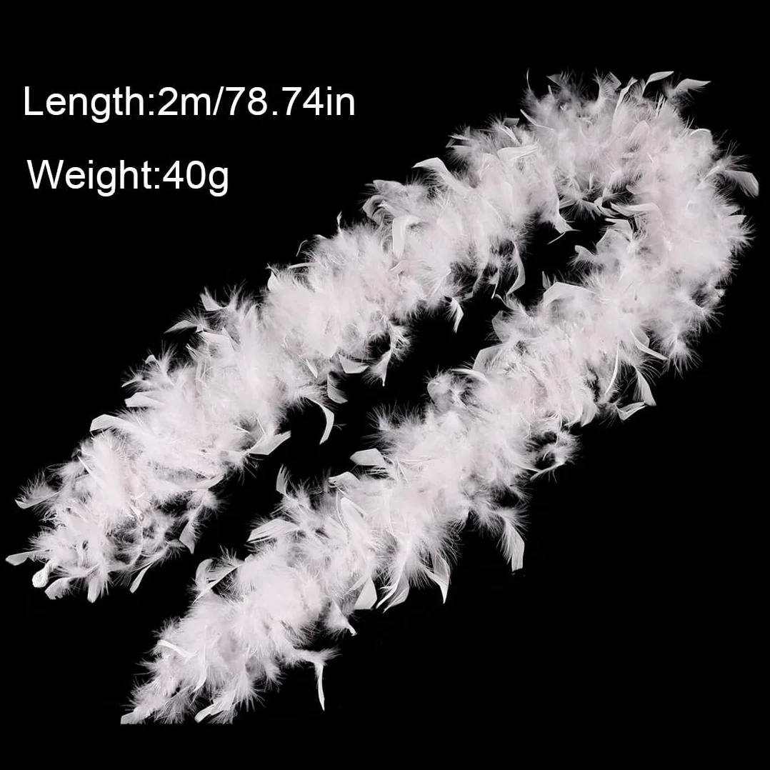 Boas de déguisement pour enfants, Écharpe en plumes blanches 2 m, décoration mariage