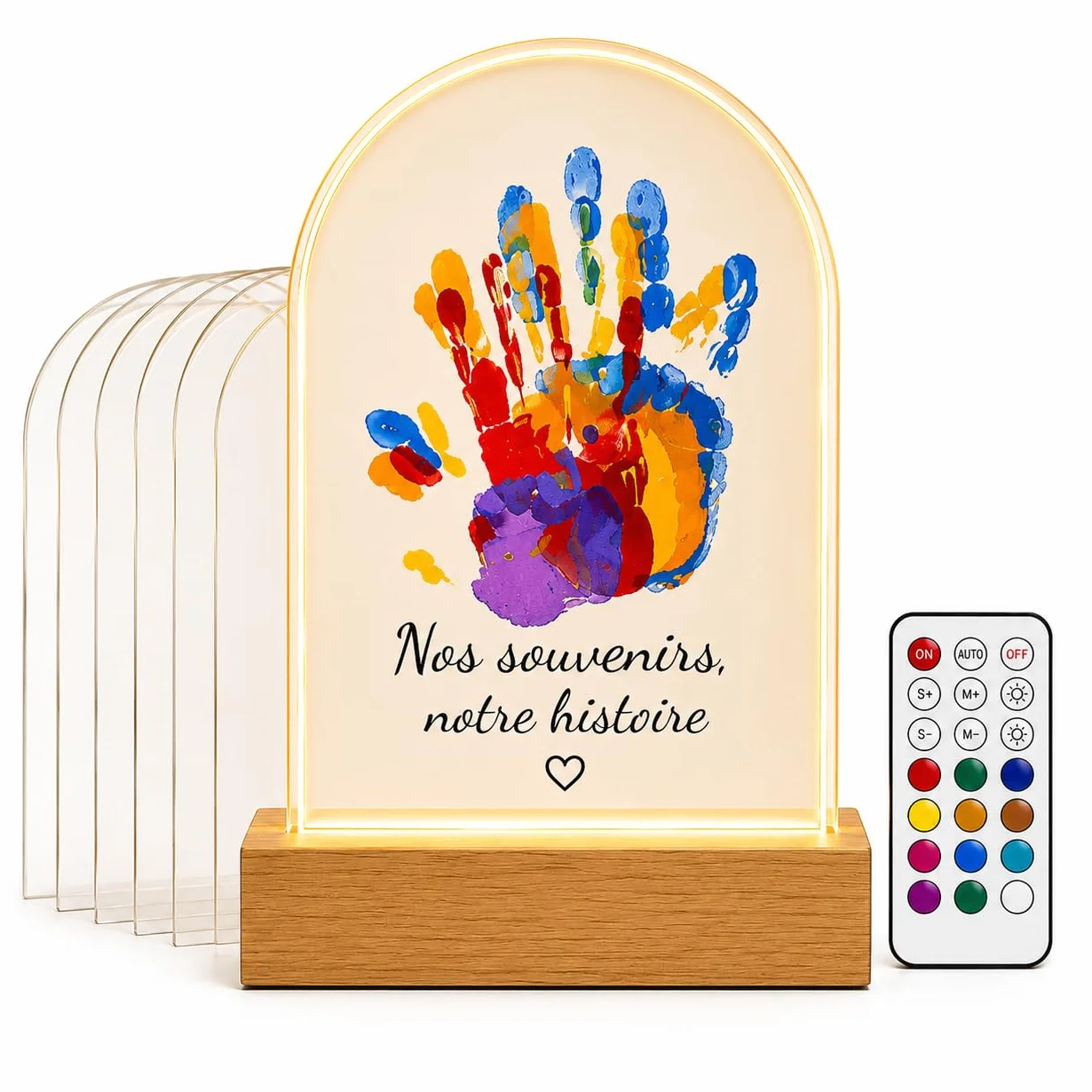 PetiLume Kit Empreinte Famille LED Cadeau Souvenir Parents