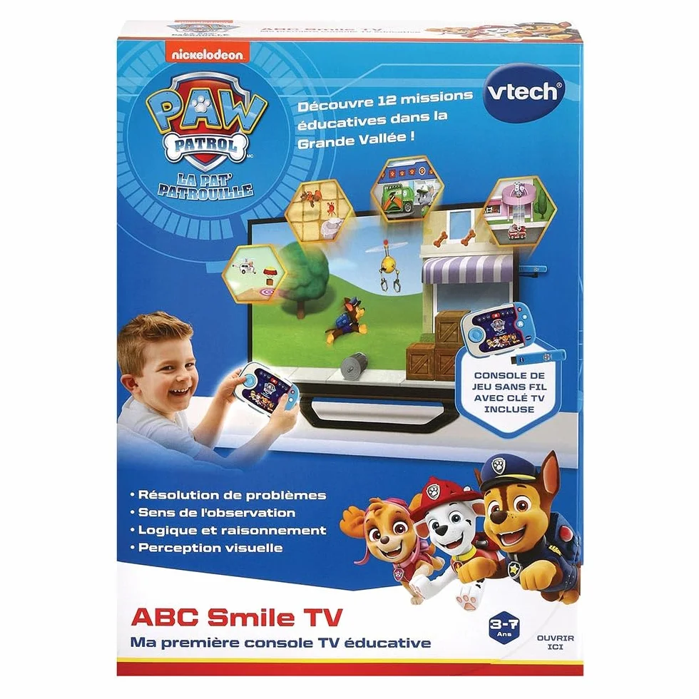 VTech Pat' Patrouille ABC Smile TV Ma Première Console TV Éducative Console de Jeux avec Manette sans Fil Clé HDMI Cadeau Enfant 3-7 Ans