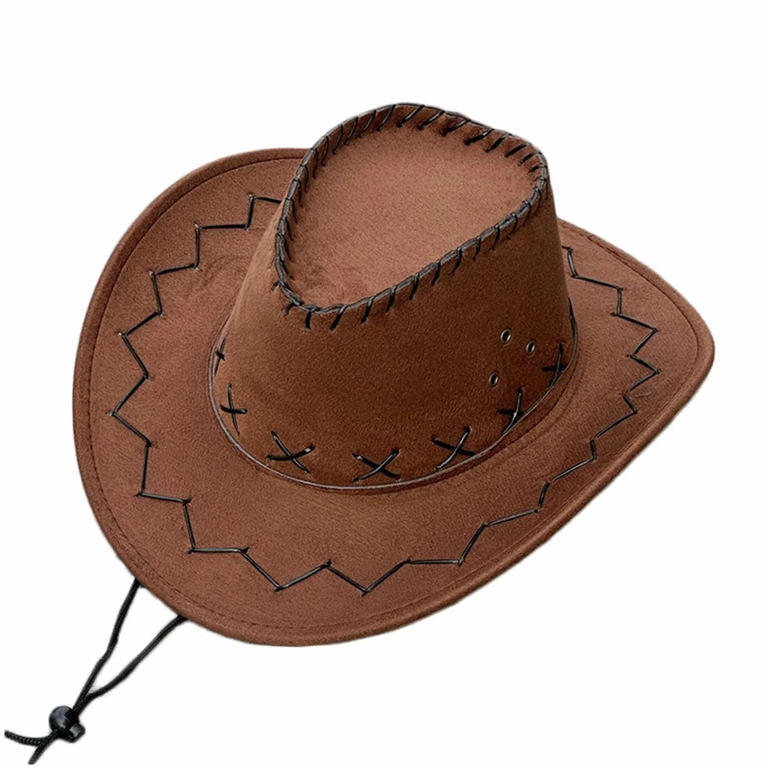 Chapeau de Cowboy Enfant en Daim Synthétique pour Fêtes et Halloween