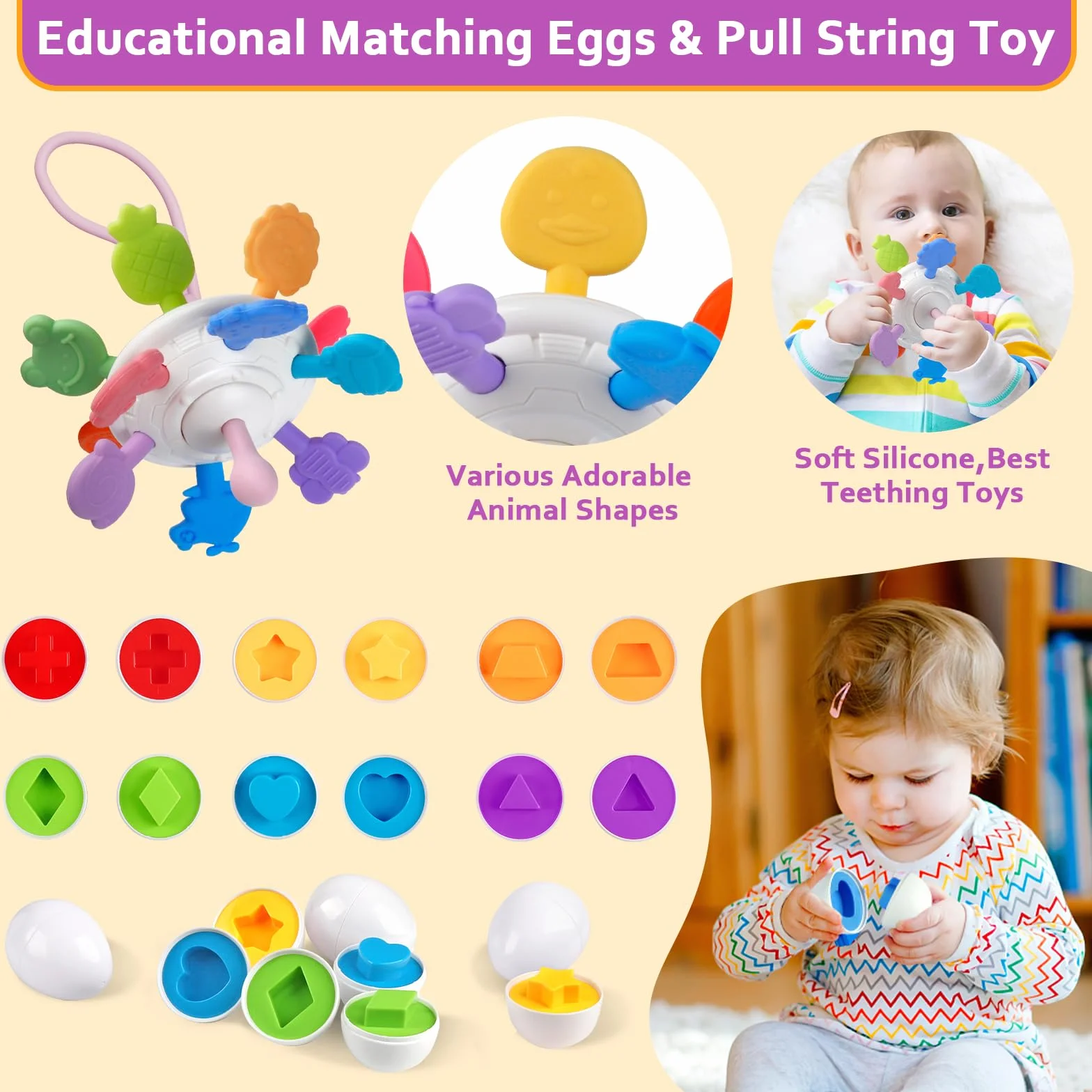 Weilim Cube d'Activité Montessori 6 en 1, Jouets Sensoriels pour Bébé 6-12 Mois
