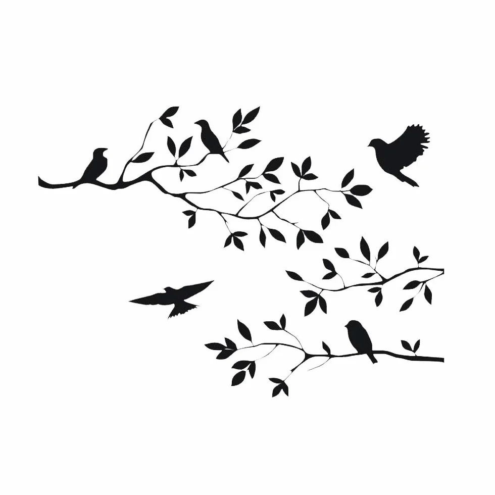 Autocollants Muraux Vinyle Branches Arbre Décoration Chambre Enfant Noir 55,9 x 35,6 cm