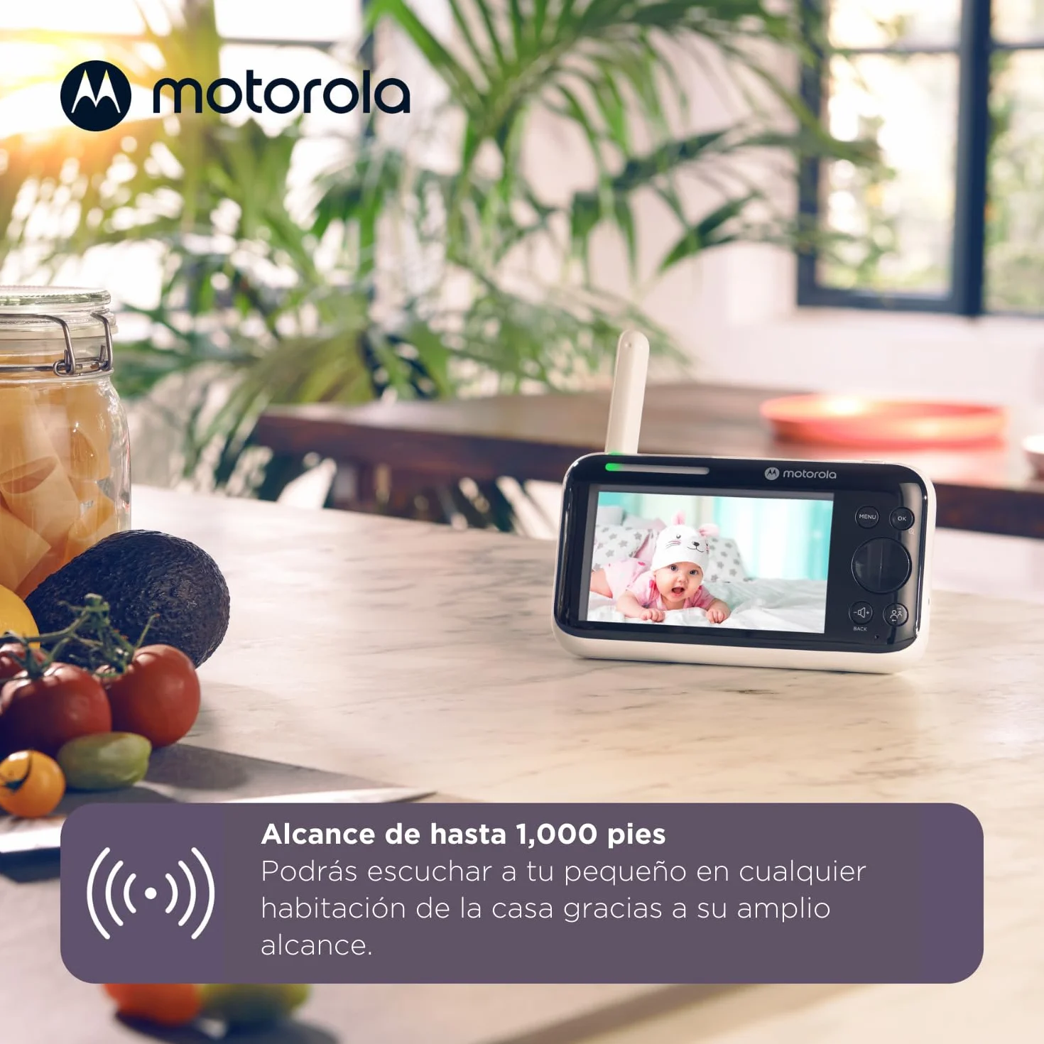Motorola PIP1500 Connect Moniteur vidéo bébé 5,0" Wi-Fi Vision Nocturne Infrarouge Full HD 1080p