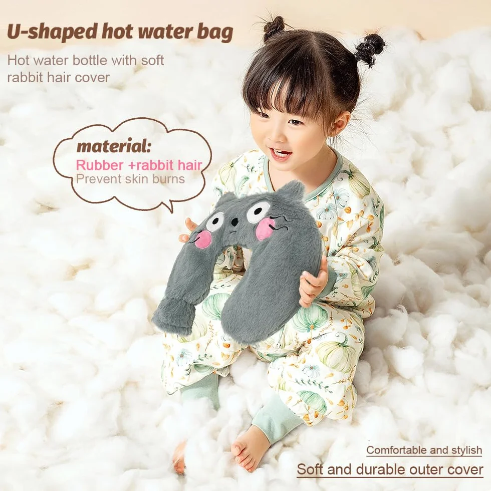 Bouillotte Eau Chaude 1L Avec Housse Cervicale Epaule Coussin Chauffant Neck Relax