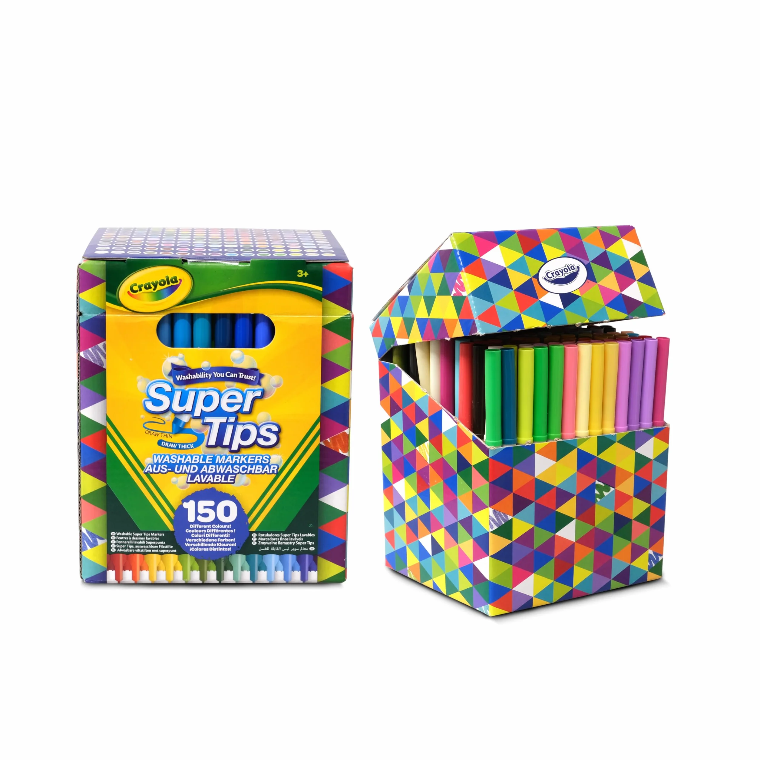 CRAYOLA Super Tips 150 Feutres pour Adultes, 150 Nuances, Pointe Conique, Lavable, pour Coloriage et Lettrage