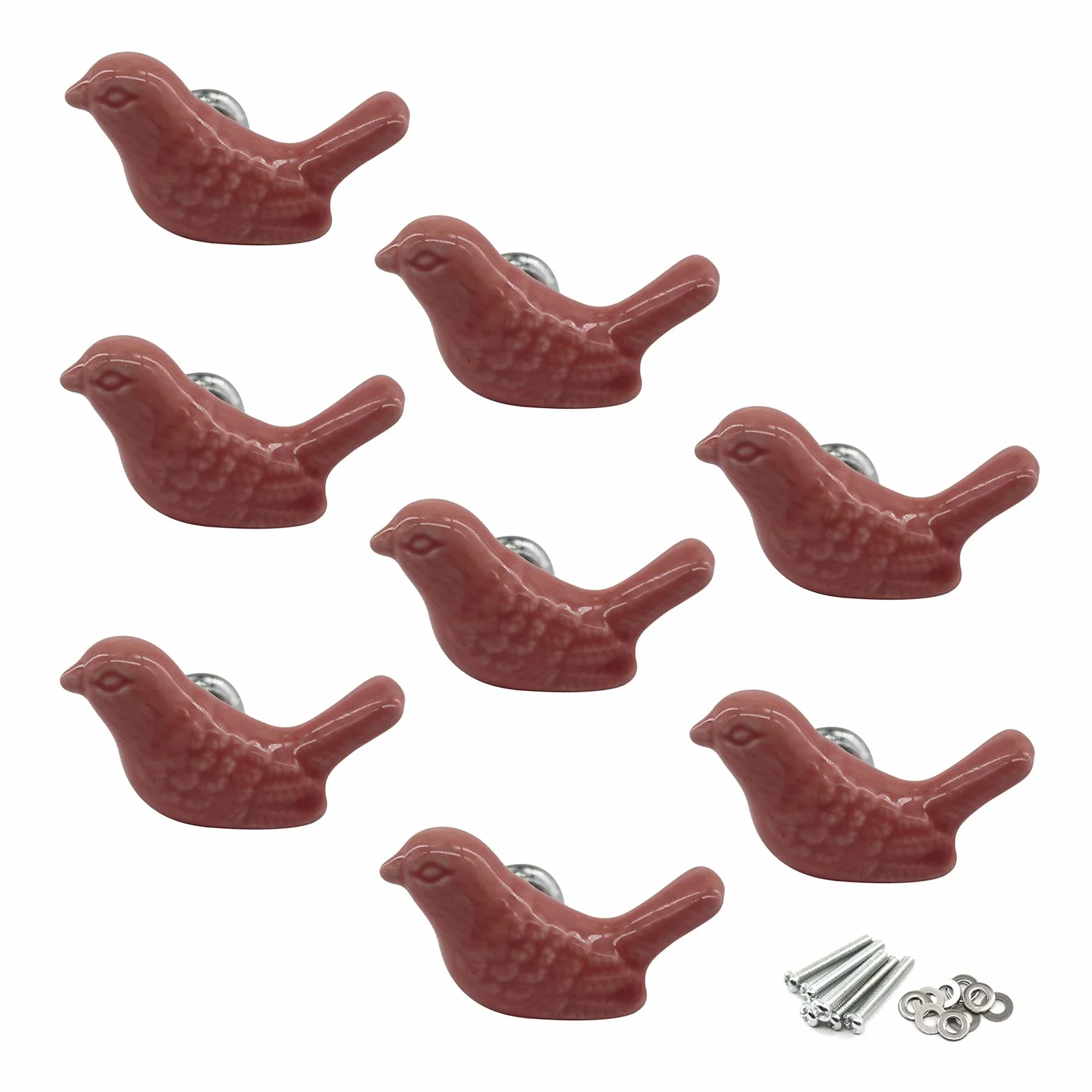 Poignées de porte en céramique rose lot de 8 pour chambre d'enfant