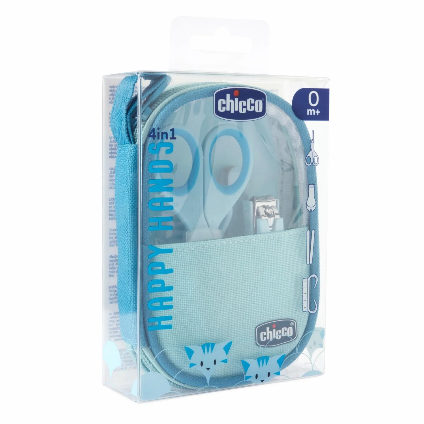 Chicco Set Manucure Bébé Garçon Ciseaux Lime Coupe-Ongles Brosse Bleu 0 mois+