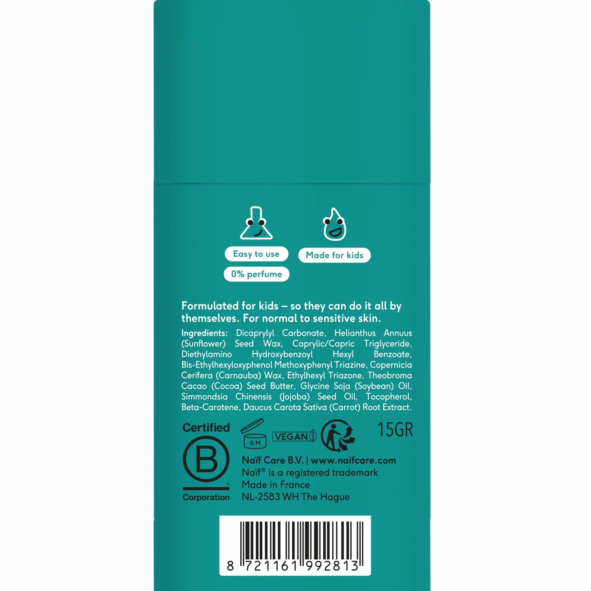 Naïf Stick Solaire Enfants FPS 50 Protection UVA UVB Résistant Eau 15 g