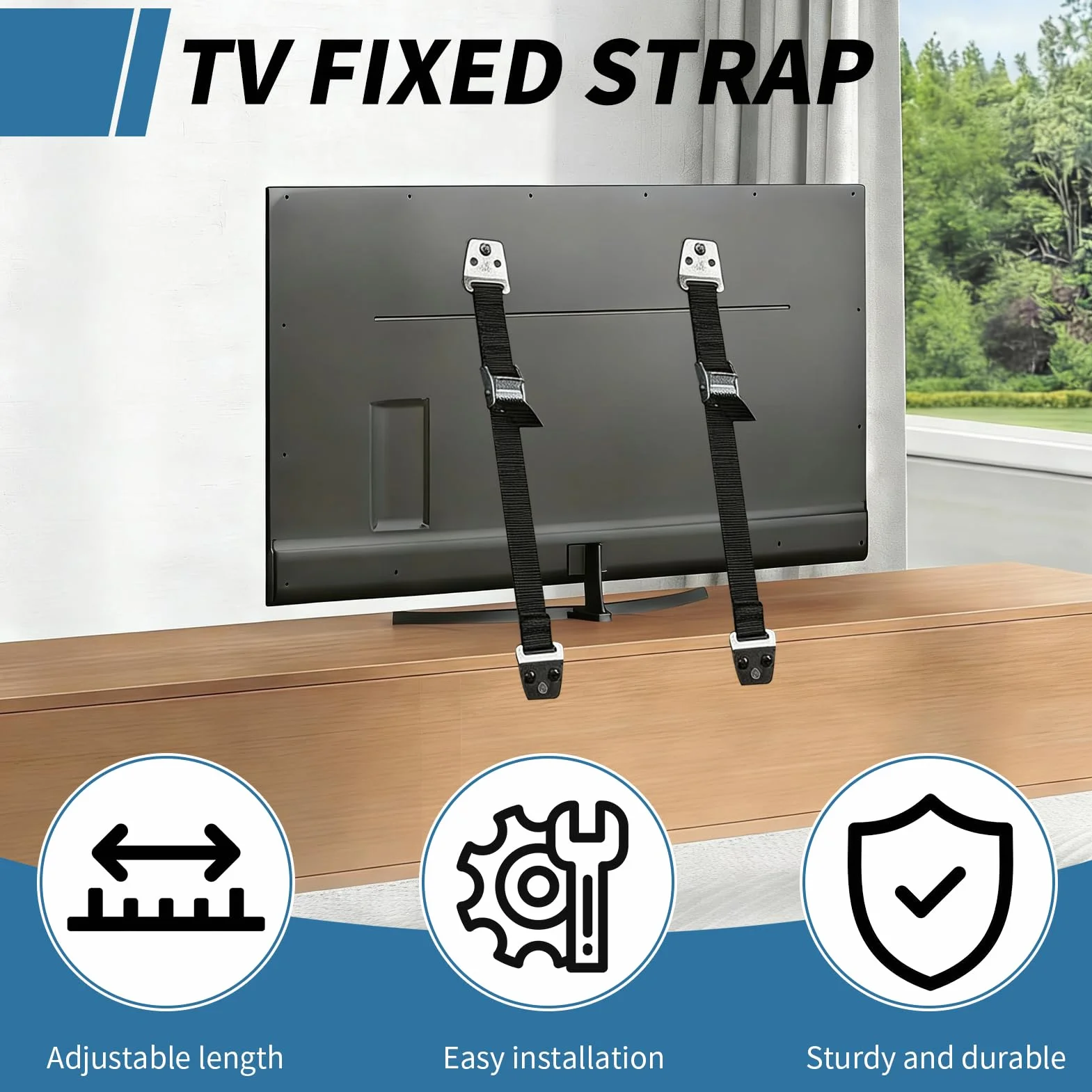 Sangles de Sécurité pour Meubles et TV Anti Basculement Réglables 2PCS