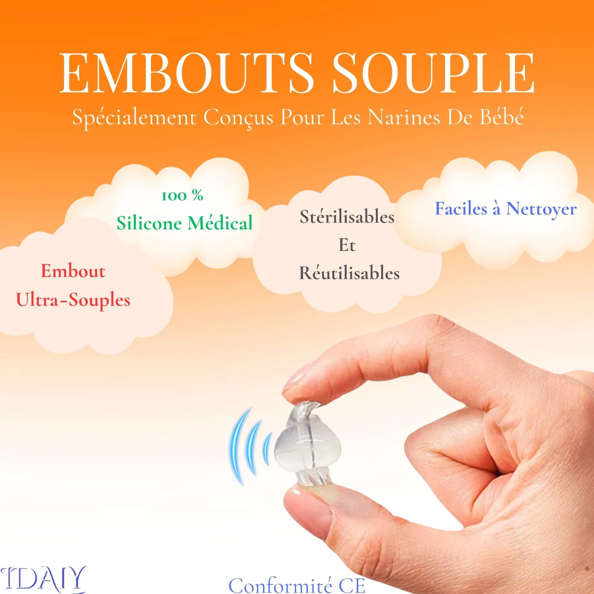 Mouche Bebe Seringue Nasale Bebe MEGA PACK 10 - Embout Silicone Souple Irrigateur Reutilisable