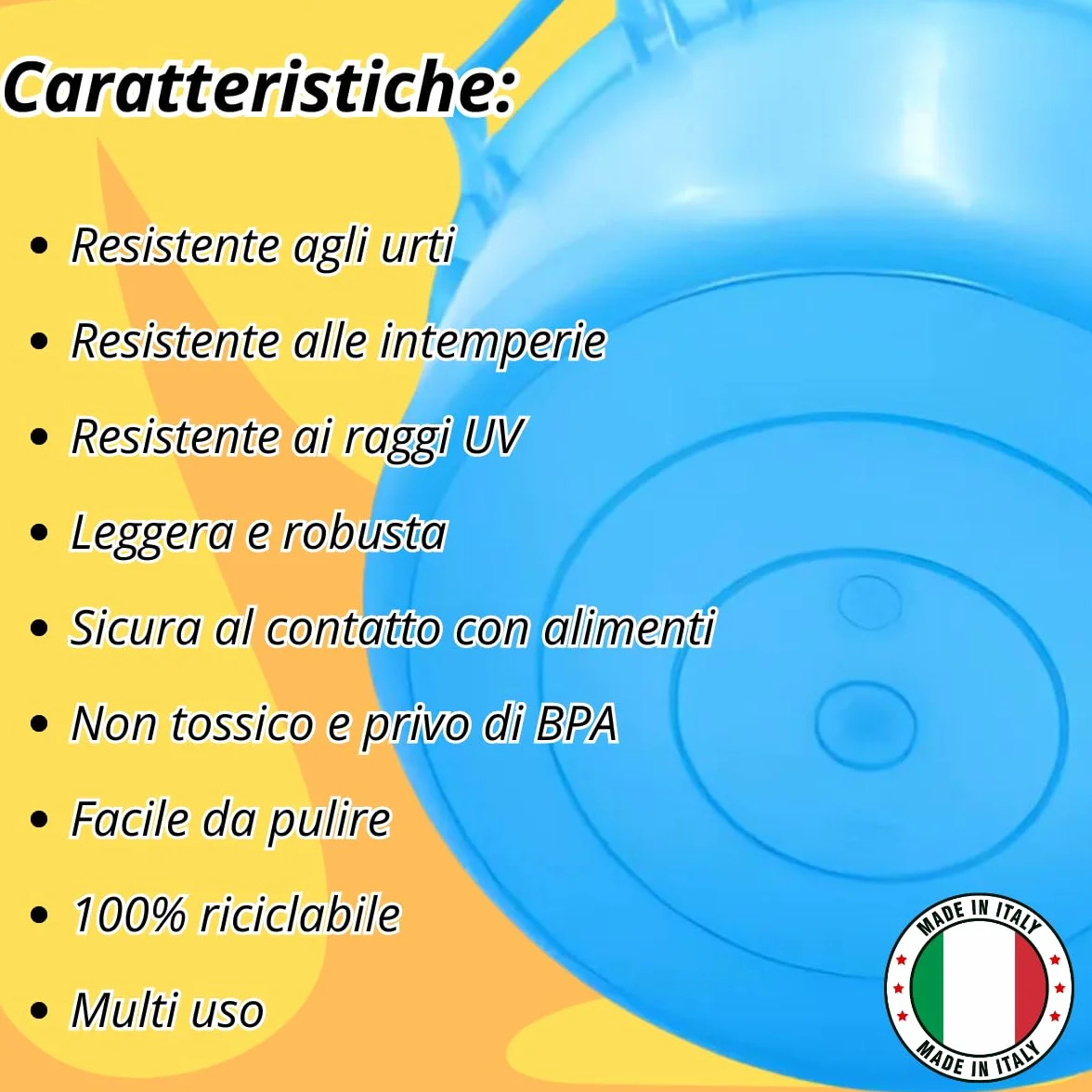 Tomaino Bassine à lessive en plastique rigide ronde 18 l Ø 45 cm Conteneur à linge multifonction
