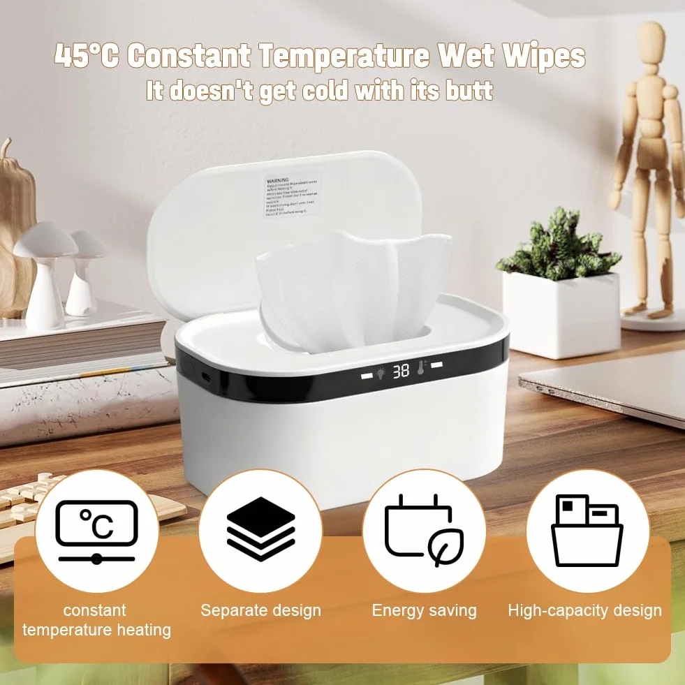 LOMUG Chauffe-lingettes USB 3 niveaux de température rapide LED