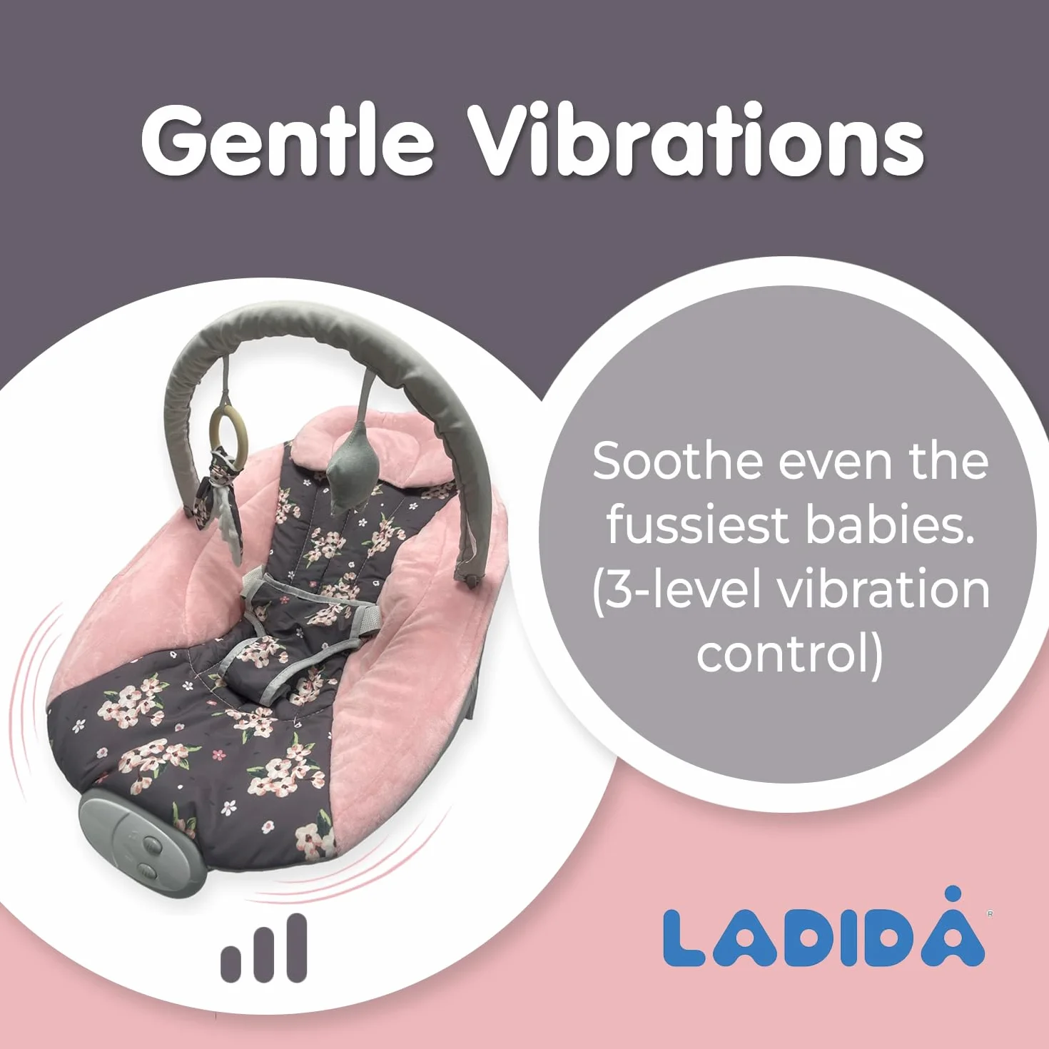 Transat pour bébé avec musique apaisante et vibration LADIDA