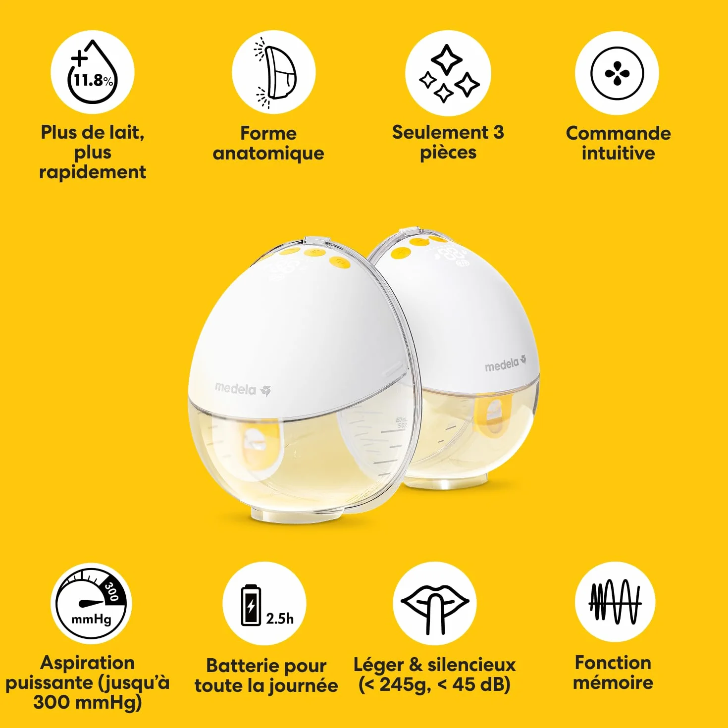 Medela Motion InBra Tire-lait électrique portable + Sac de rangement
