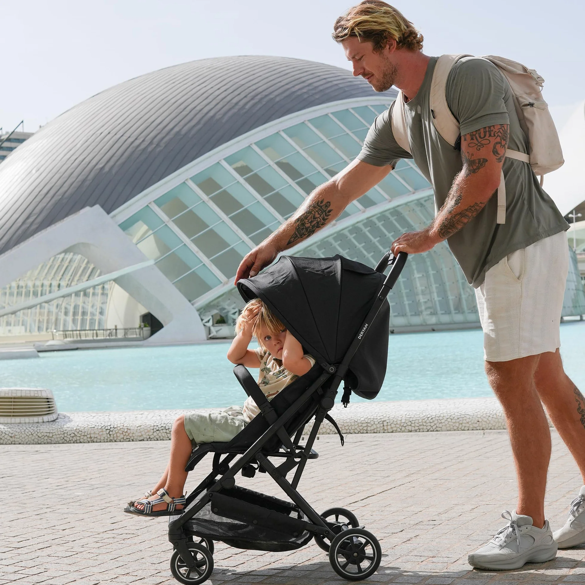 Deryan Easy2 Poussette Canne Bébé Légère Compacte 0-4 ans 7.8 kg Pliage une main UPF 50+ Vert