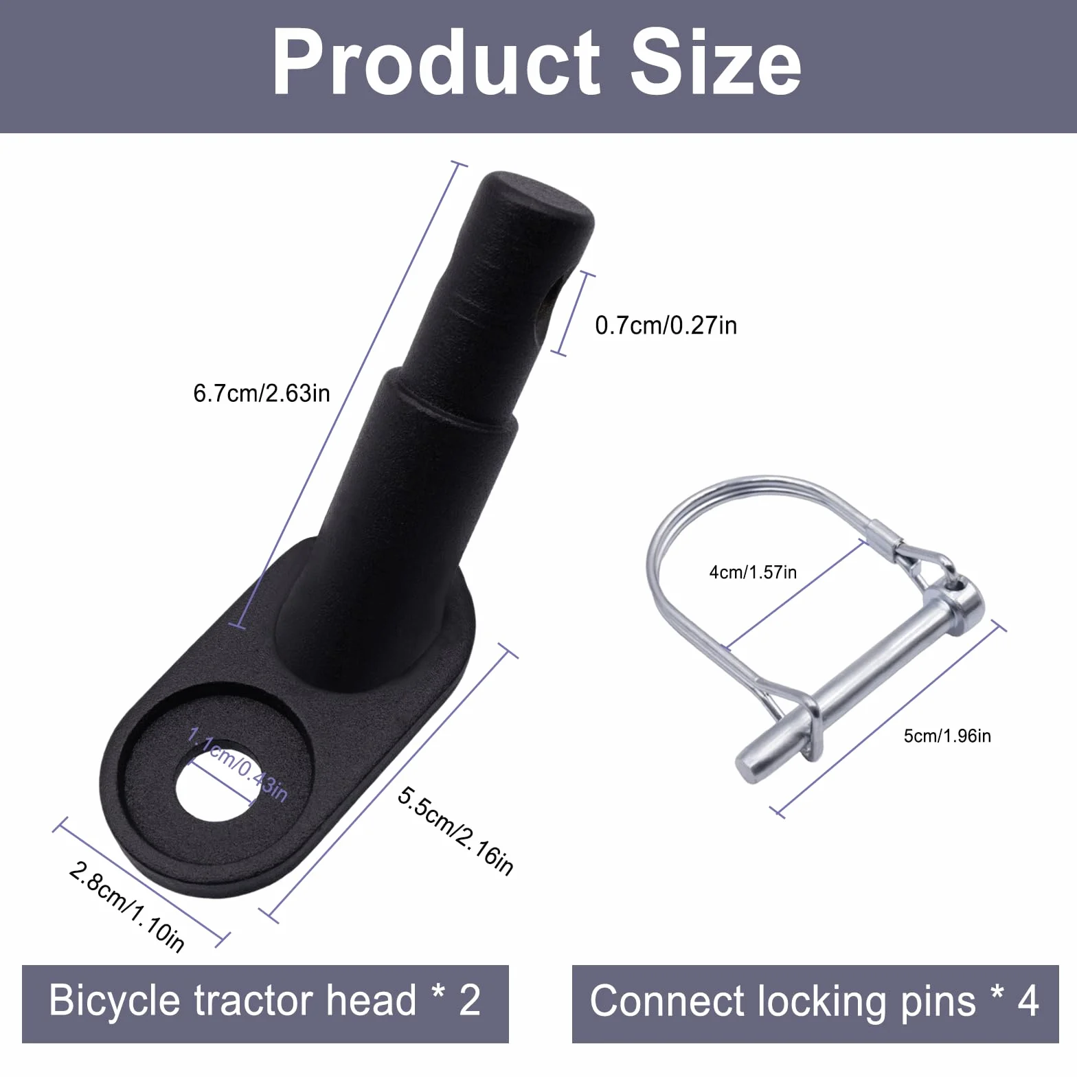 Attache Remorque Velo Connecteurs D'attelage avec 4 Goupilles D - Lock Bicycle Trailer Coupling