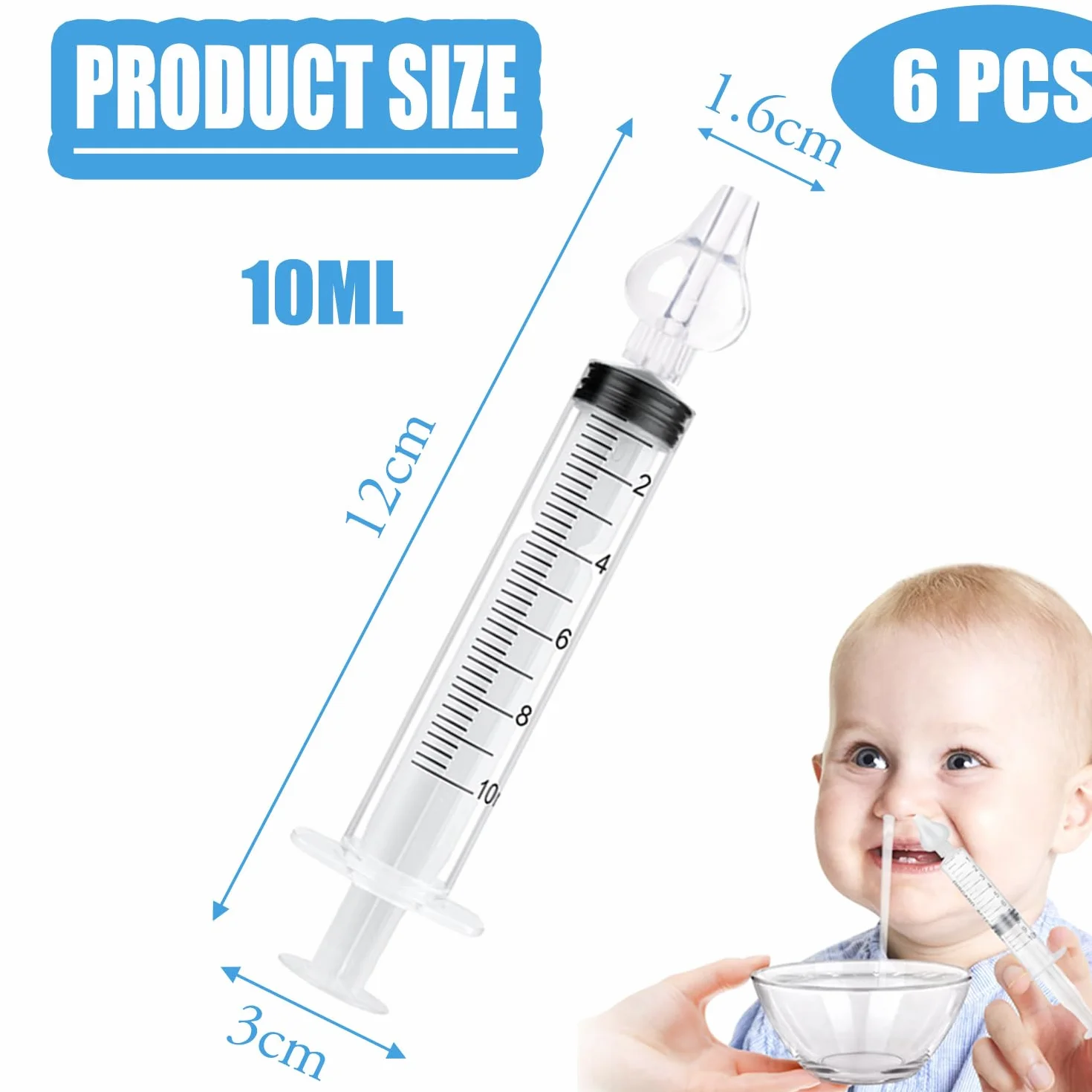 Aspirateur Nasal en Silicone pour Bébé 6 Pièces avec Embouts Doux et Lavables