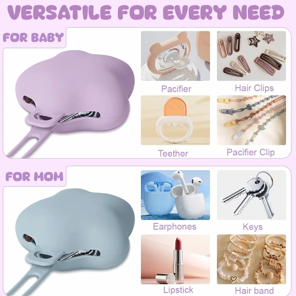 Boîte à sucette en silicone 2 Pcs, imperméable portable pour bébé
