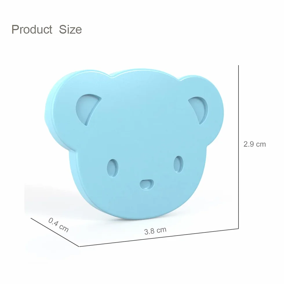 Lot de 6 épingles à nourrice bébé avec coque plastique, clips sécurité multifonctions pour vêtements bébé, nappes et couches (ours bleu)