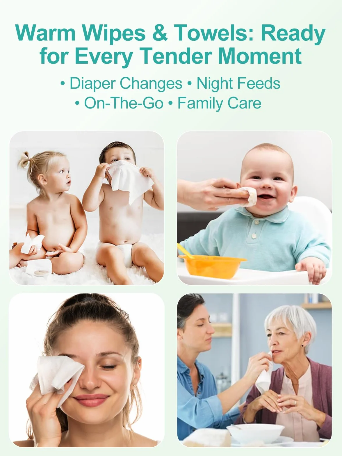 Chauffe-lingettes bébé distributeur grande capacité chauffe-couches veilleuse blanc