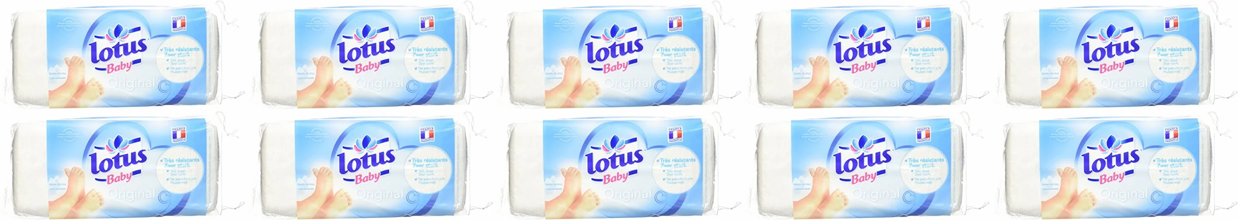 Lotus Baby Original Coton bébé lot de 10 paquets de 70 cotons