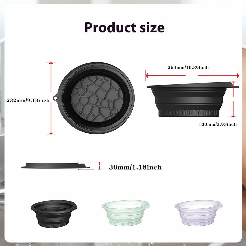 Bol pour le visage en silicone pliable avec bac à glaçons intégré, lavabo à glace portable