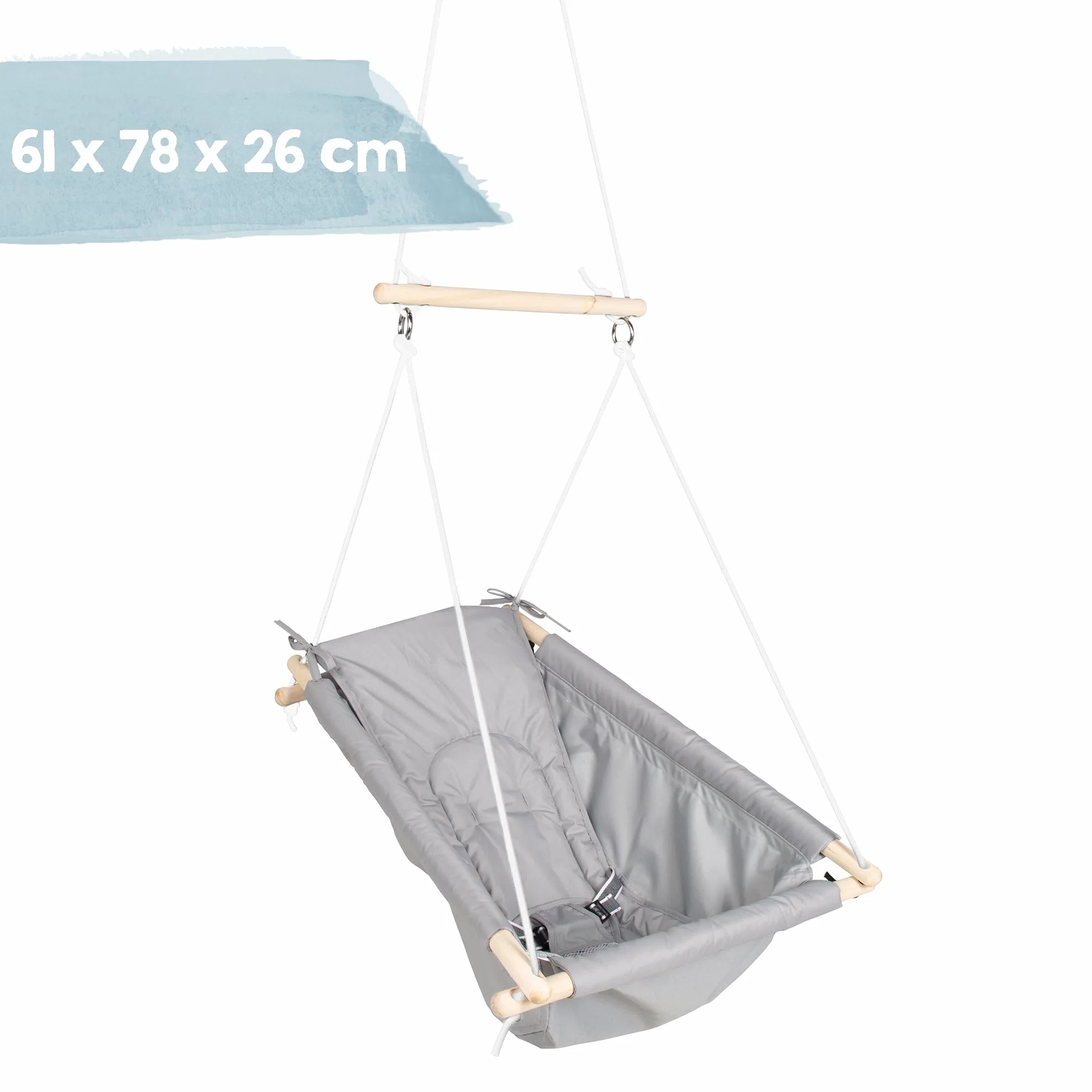 roba Balancelle Bébé 2 en 1 - Hamac Bébé 0 à 6 Ans Chaise Suspendue Taupe