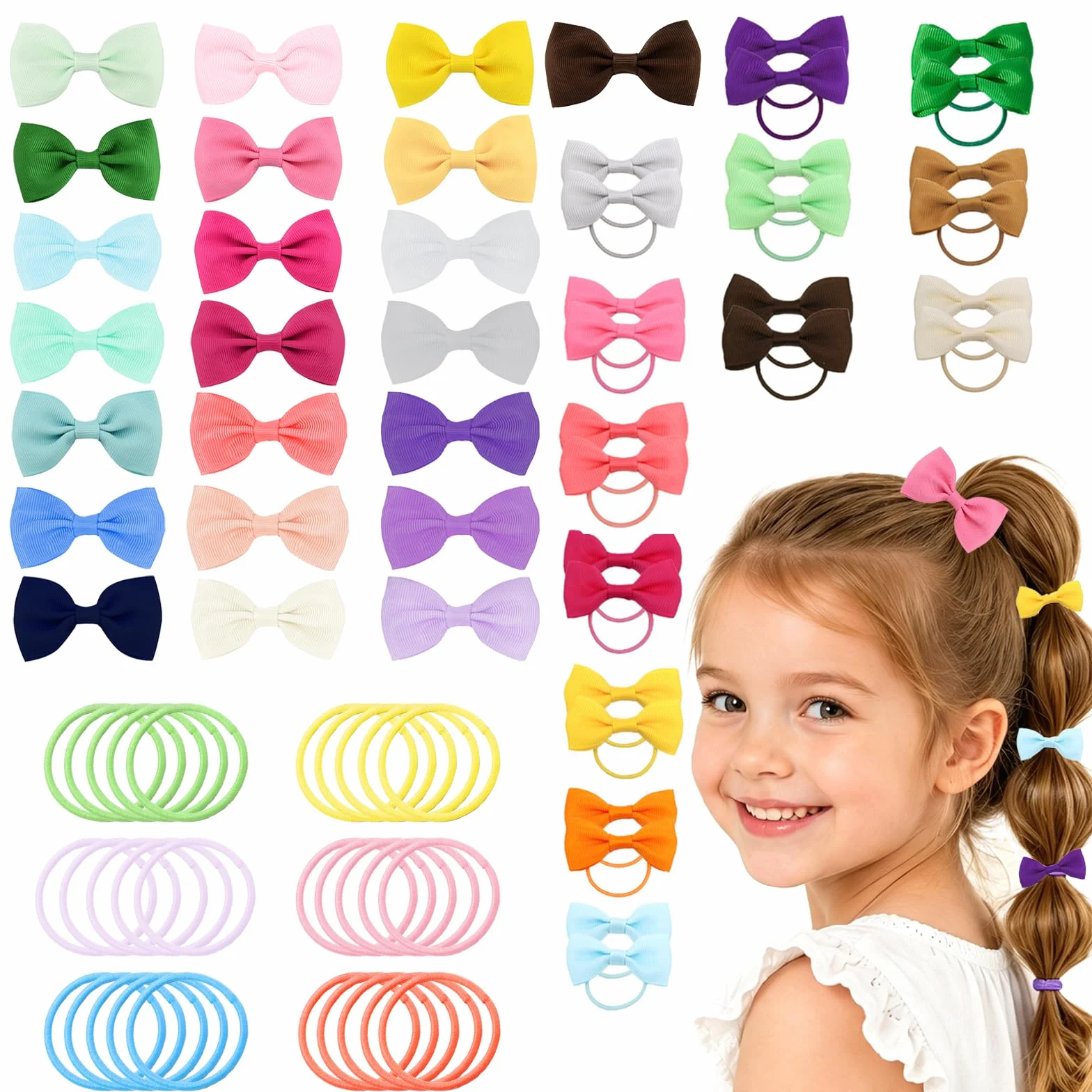 78 Pièces Barrettes Cheveux Fille Chouchou Bébé, Élastiques Cheveux, Mini Pinces pour Bébé