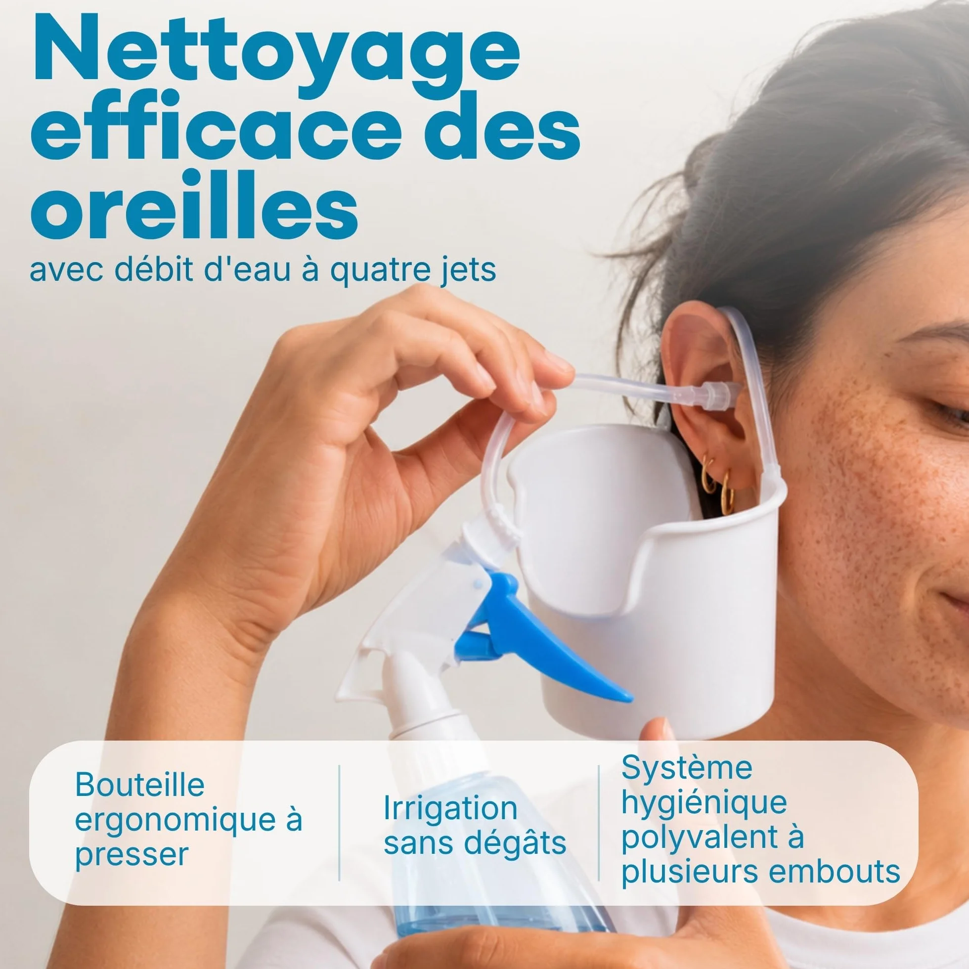 Medi Grade Kit Nettoyeur Oreille 300ml Vaporisateur Pompe Seringue Sécurité Cérumen