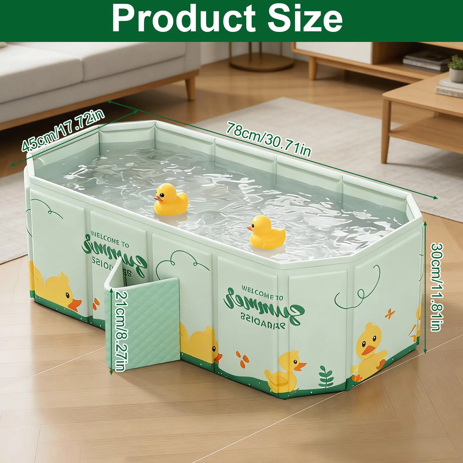 Baignoire Pliable Bébé Douche Multifonction Portable 0-8 ans avec Bouchon de Vidange